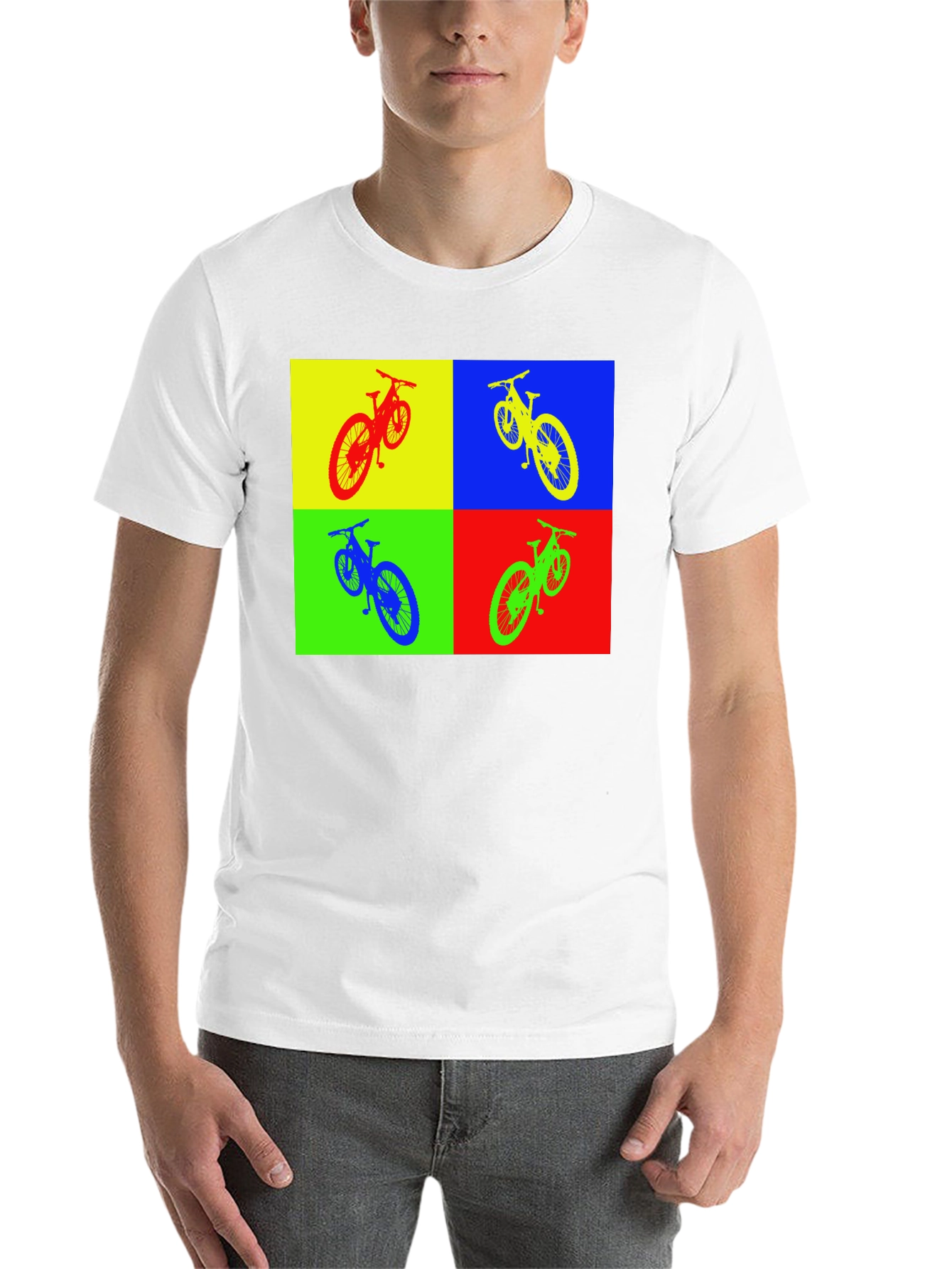 Black Pop Art Bike T-Shirt - Colorful Cycling Tee view 14