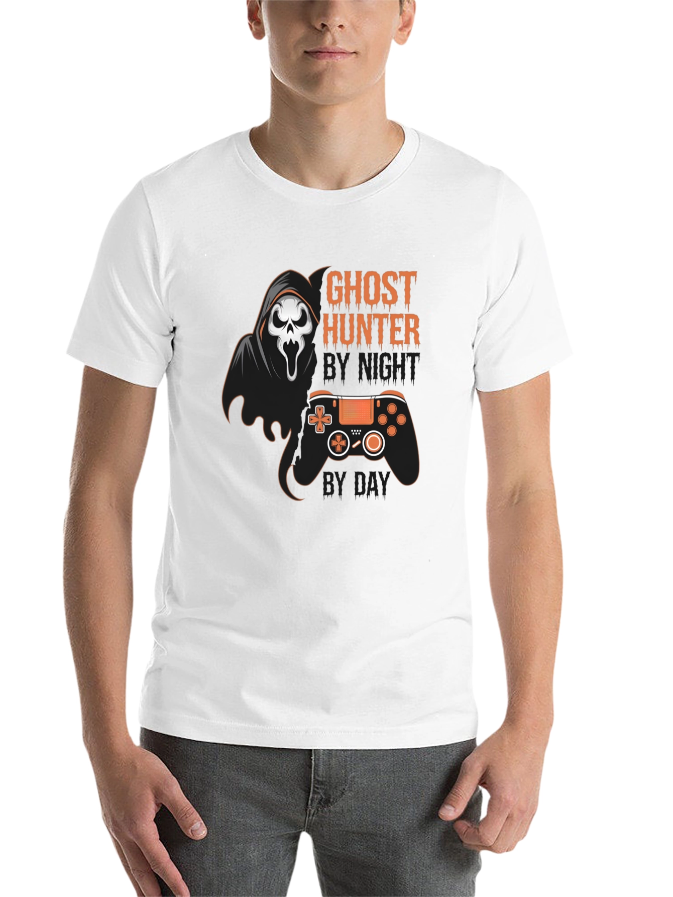 Black Ghost Hunter Gaming T-Shirt view 14