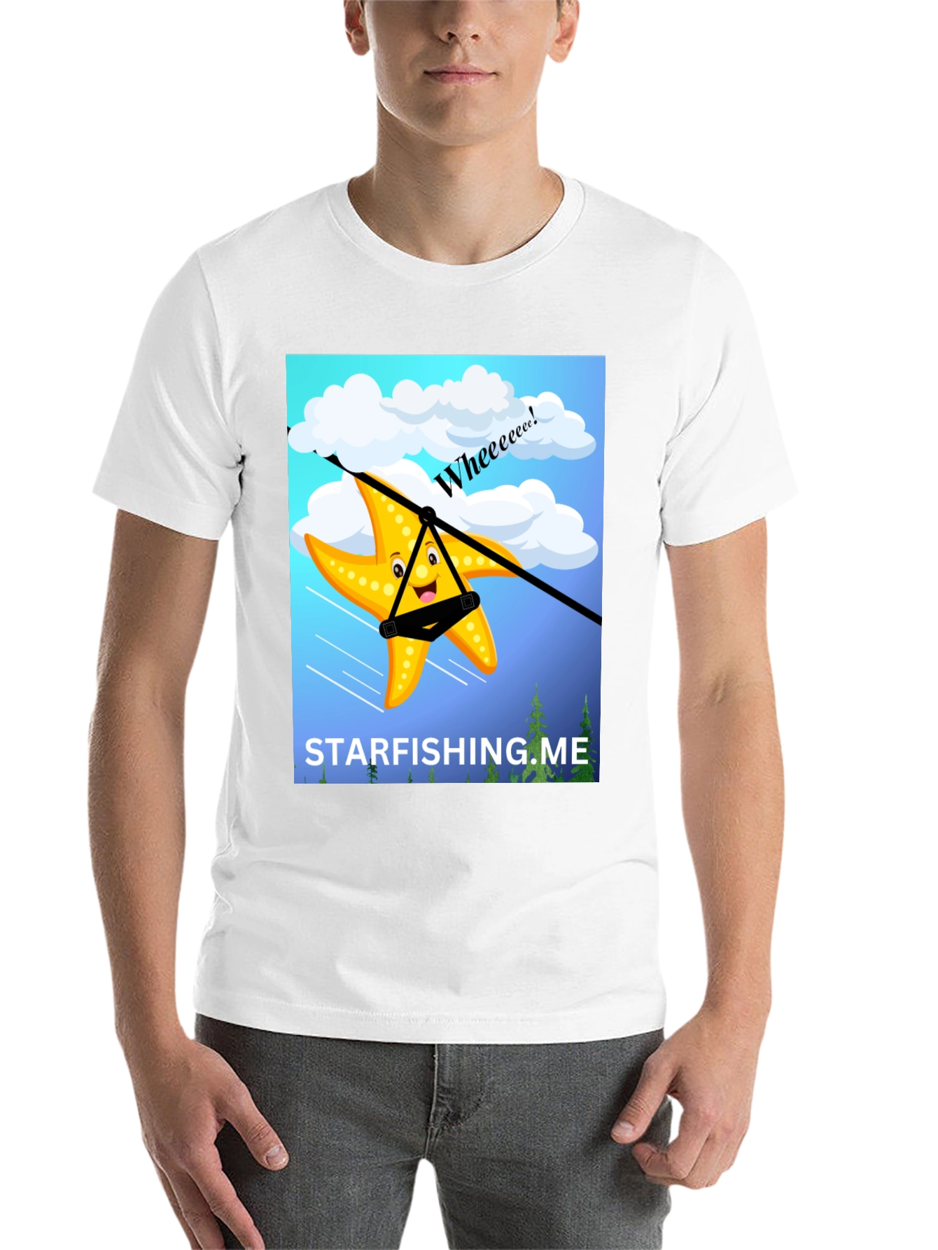 Black Starfishing.me Ziplining Starfish Graphic Tee view 14