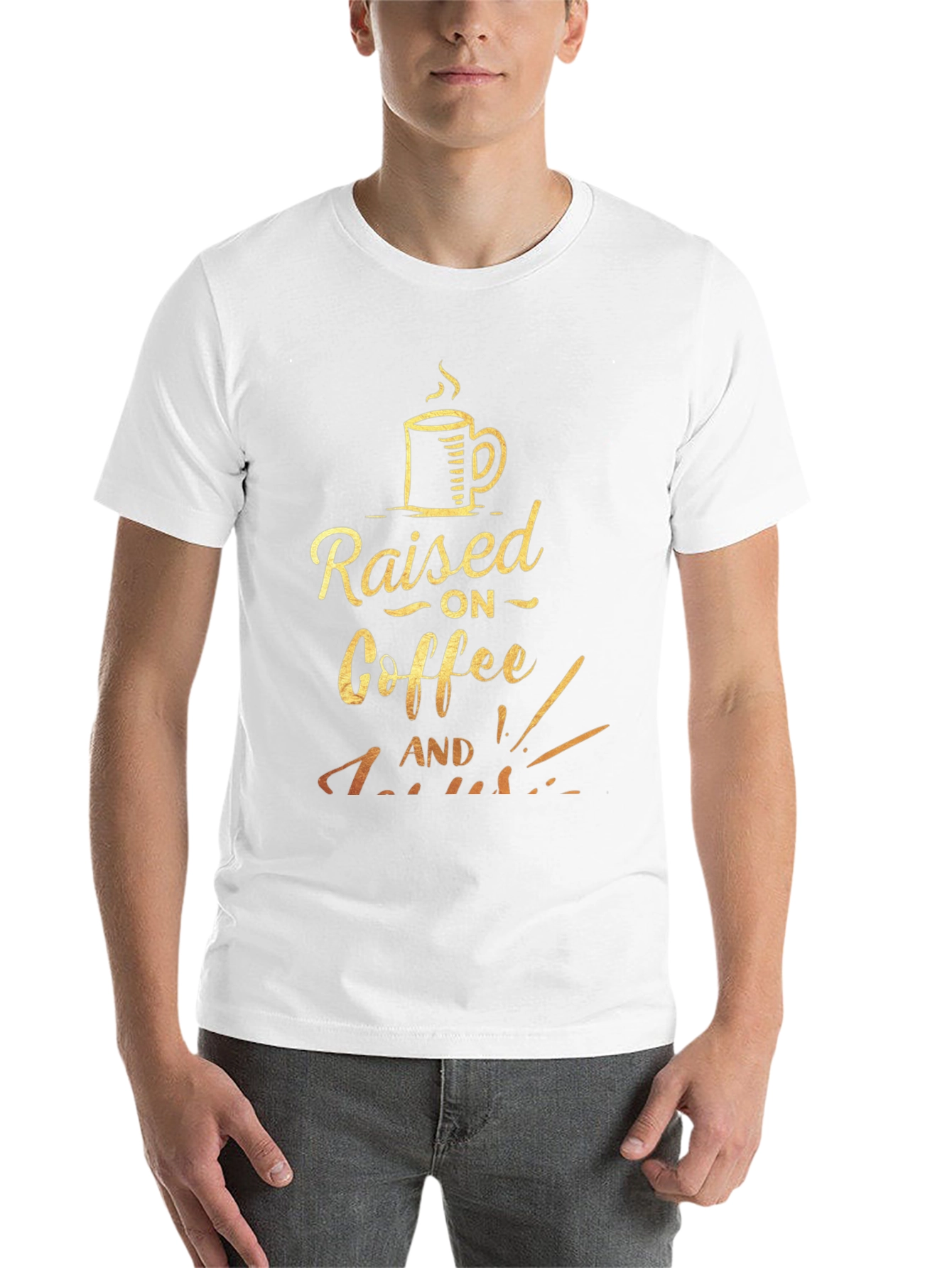 Black Coffee Lover T-Shirt: Raised on Coffee and Sarcasm view 14