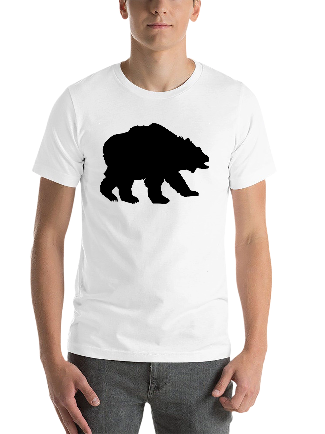 Black Bear Silhouette Graphic Print T-Shirt view 14