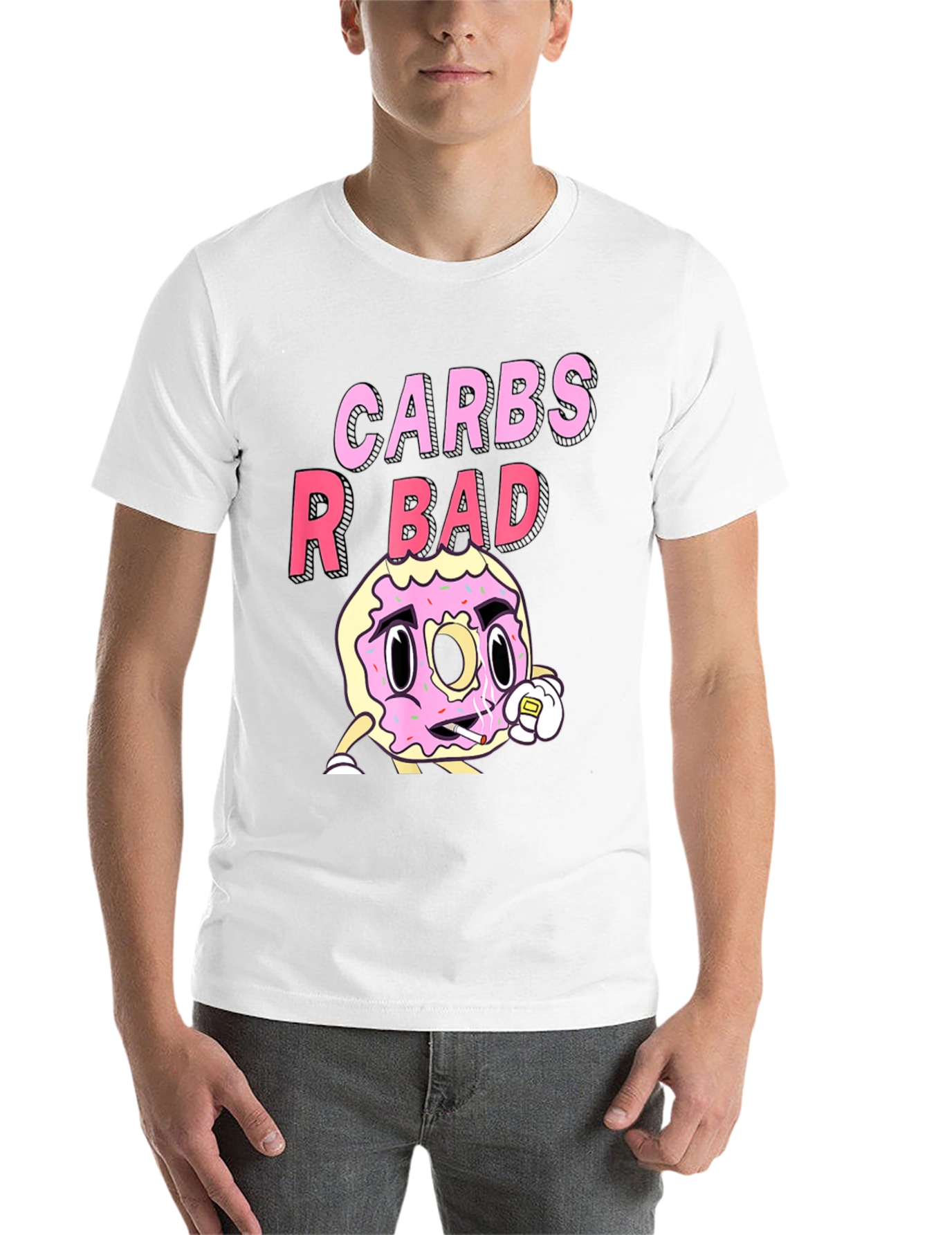 Black Carbs R Bad T-Shirt Funny Donut Design view 14