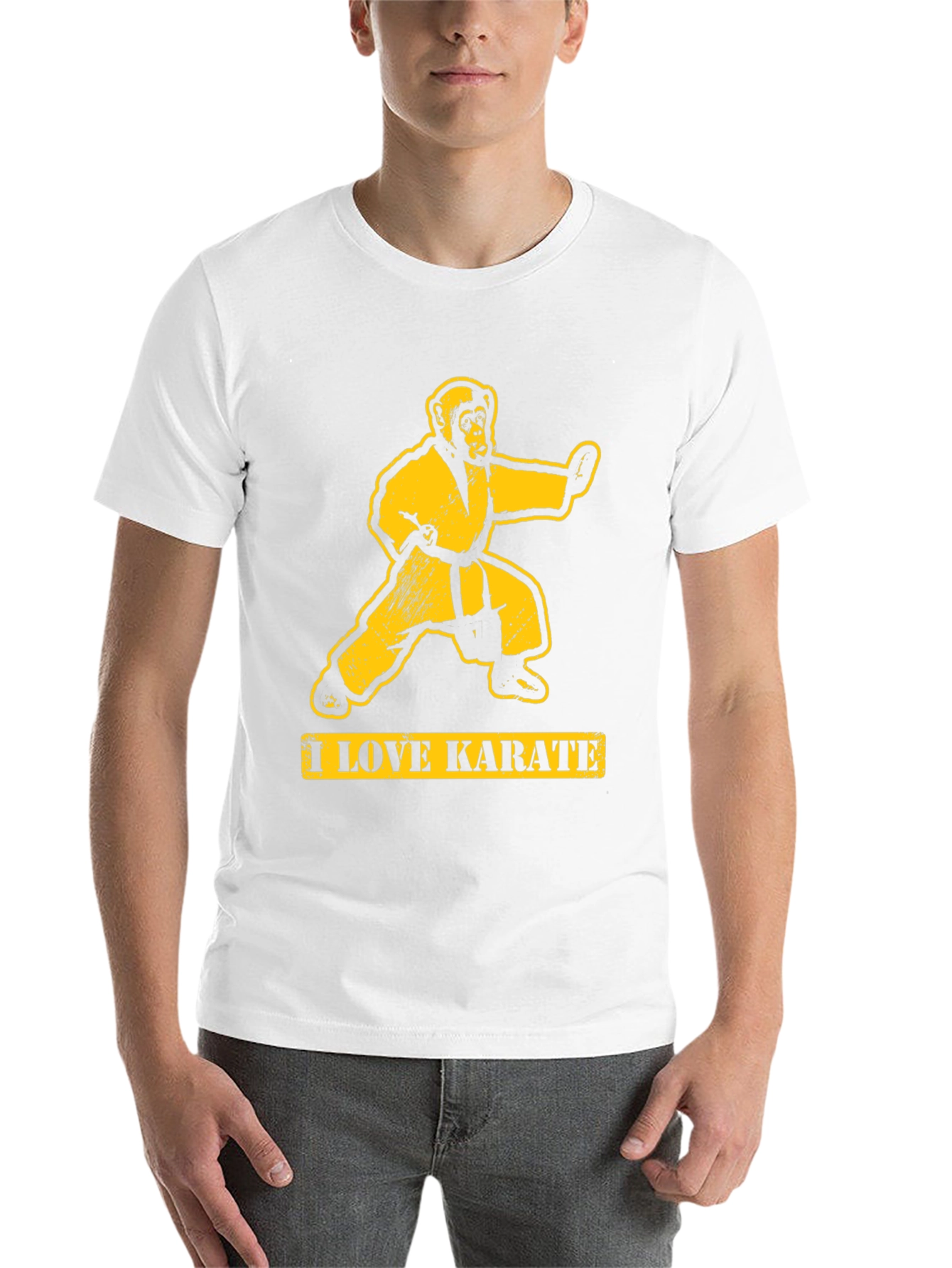 Black I Love Karate Monkey Graphic T-Shirt view 14