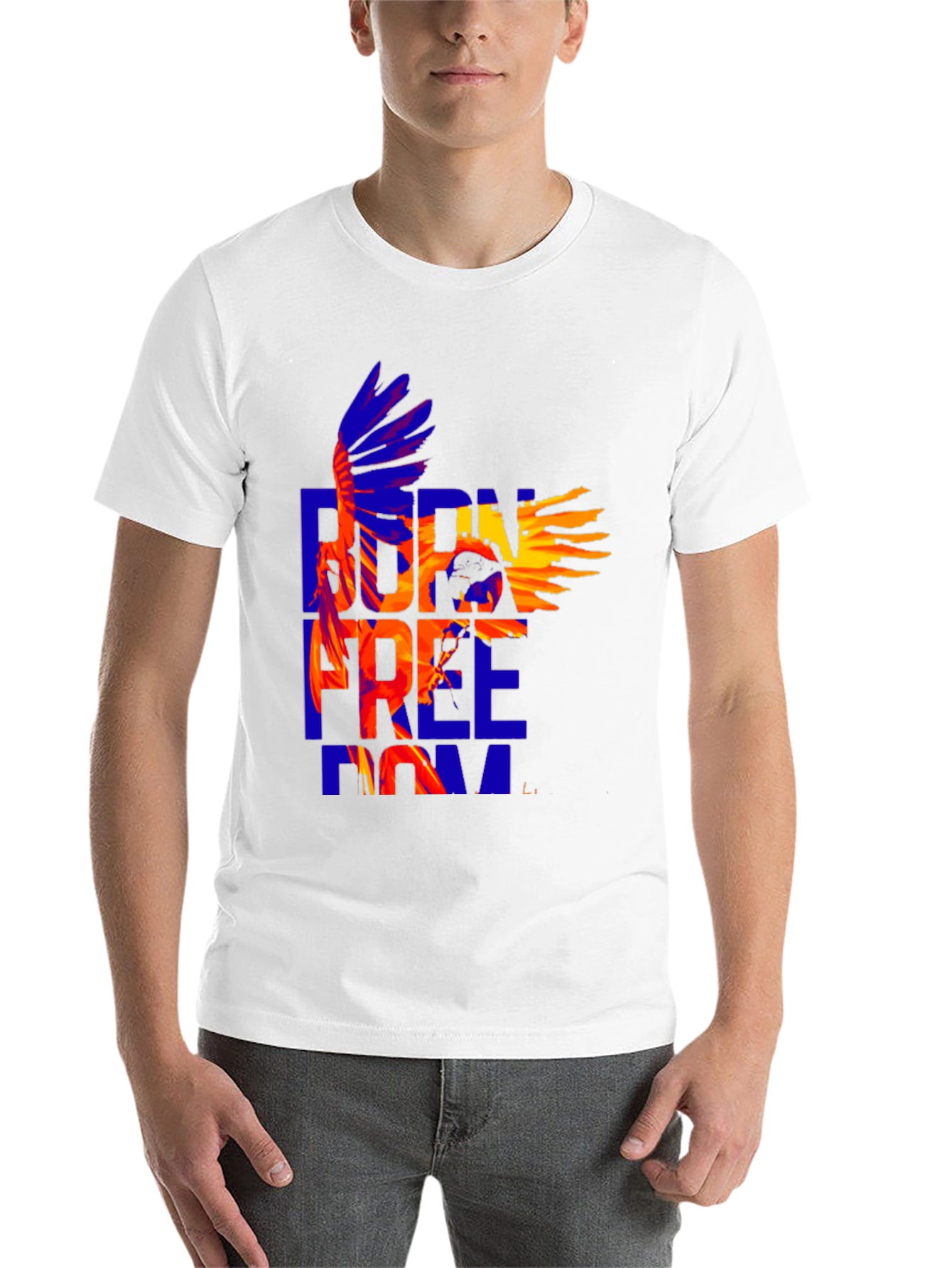 Black Born Free Eagle Graphic Tee - Stylish Cotton T-Shirt view 14