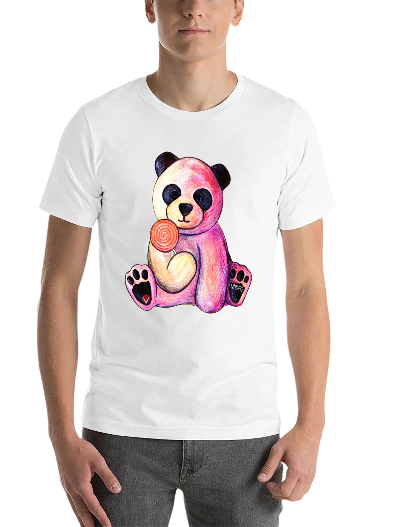 Black Panda Lollipop T-Shirt - Unique Graphic Tee view 14