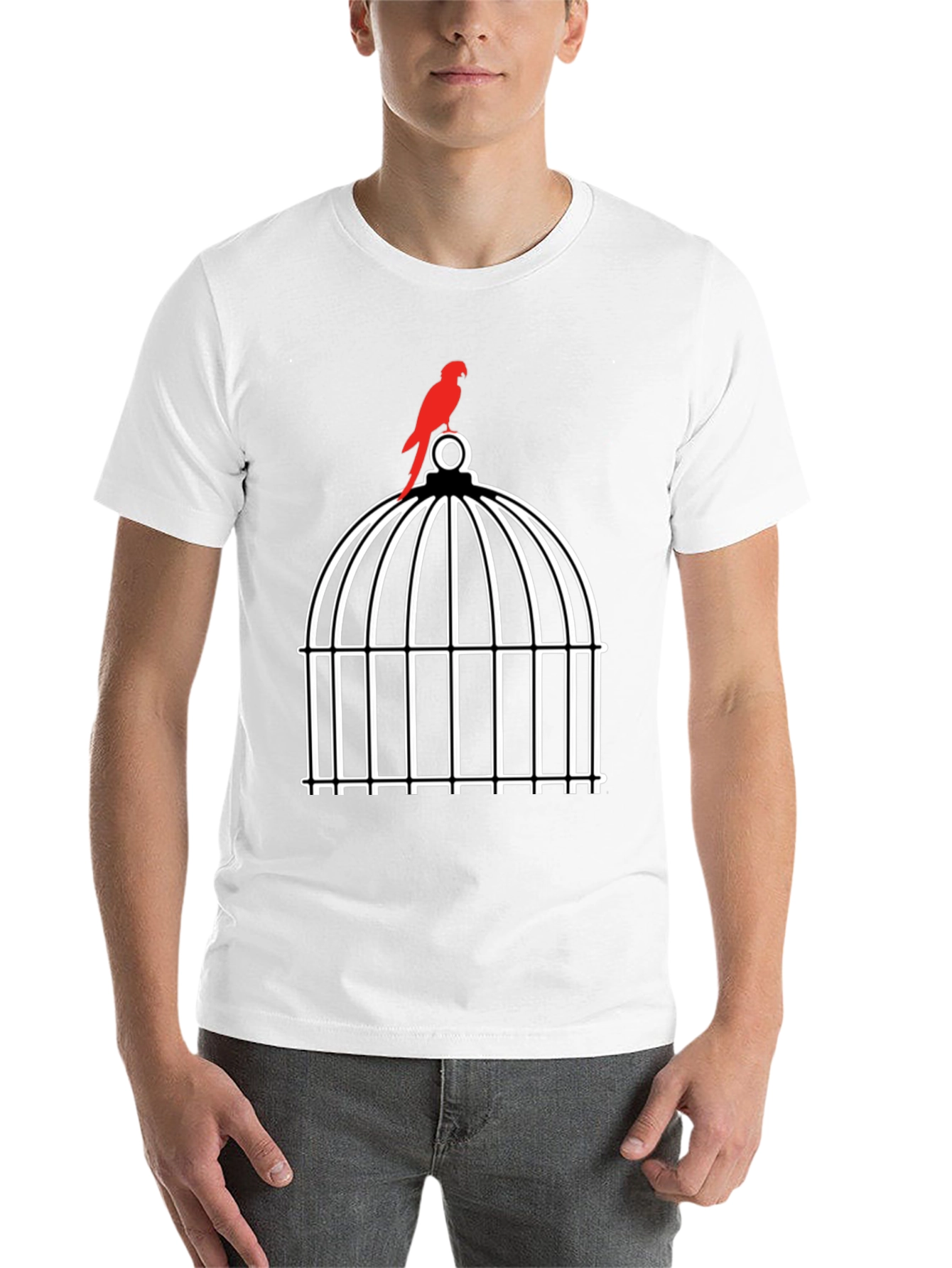 Black Birdcage Graphic Tee - Unique Design view 14