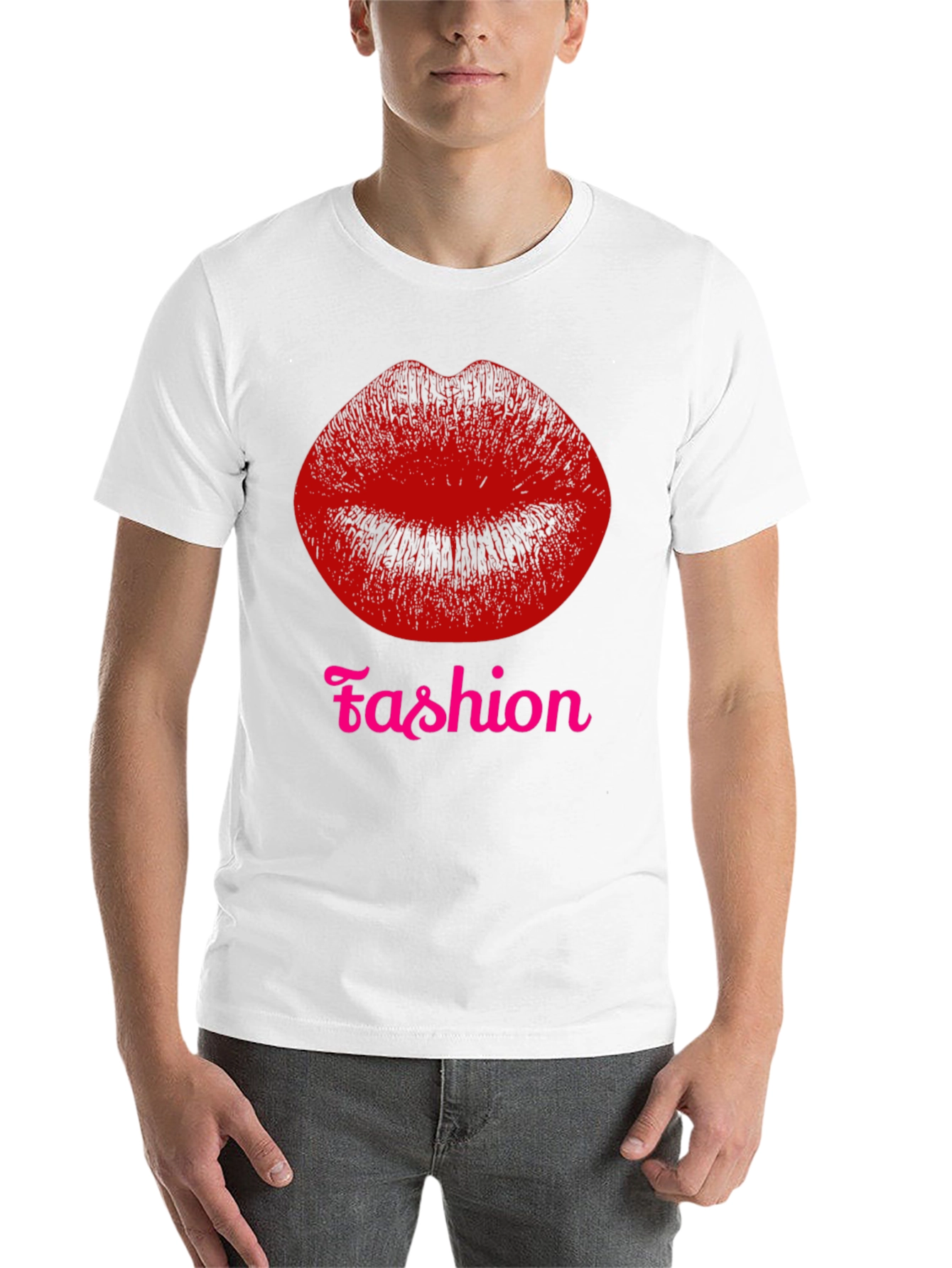 Black Fashion Lips Graphic Tee - Black T-Shirt view 14