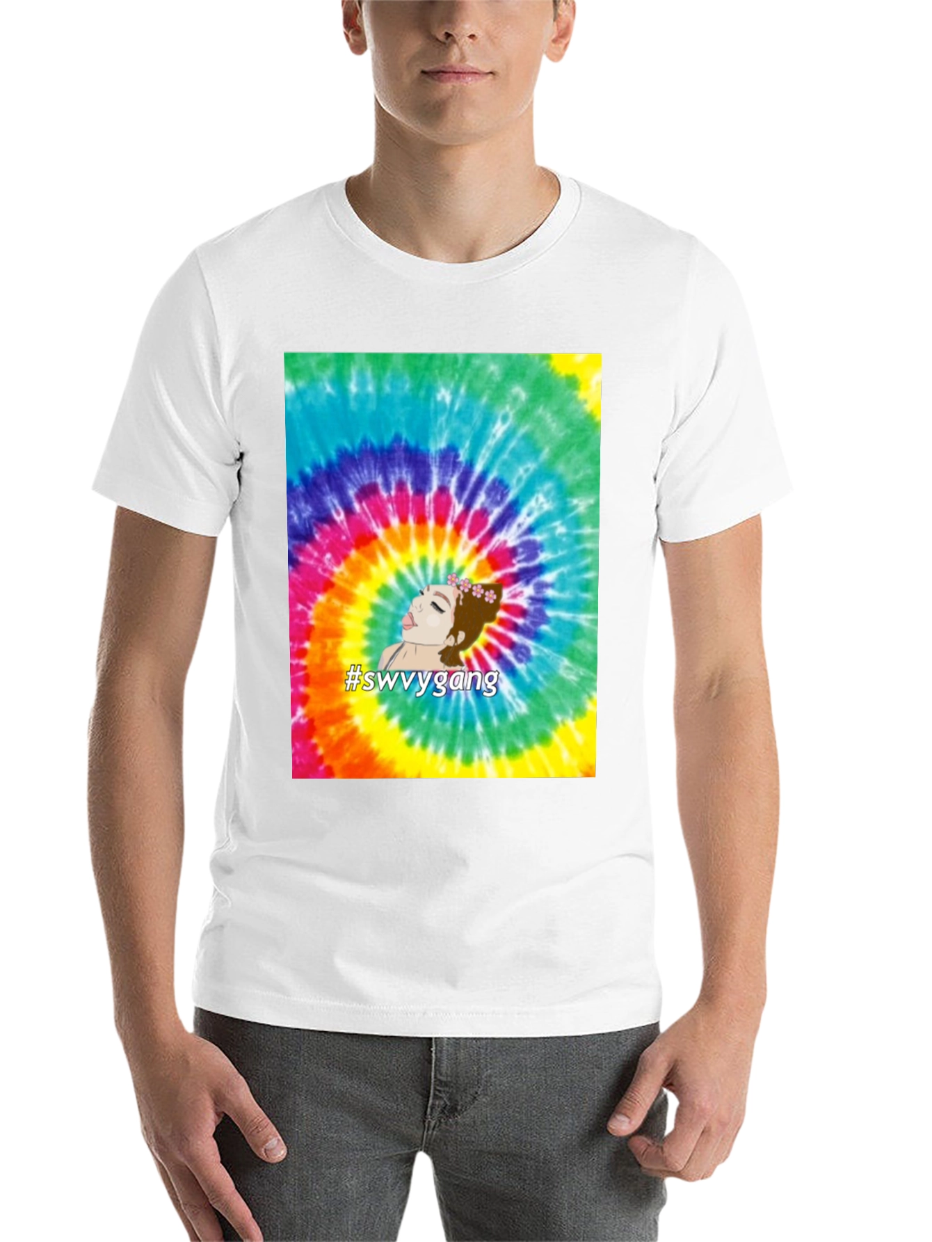 Black Tie-Dye Swvygang Graphic Tee - Casual Comfort view 14