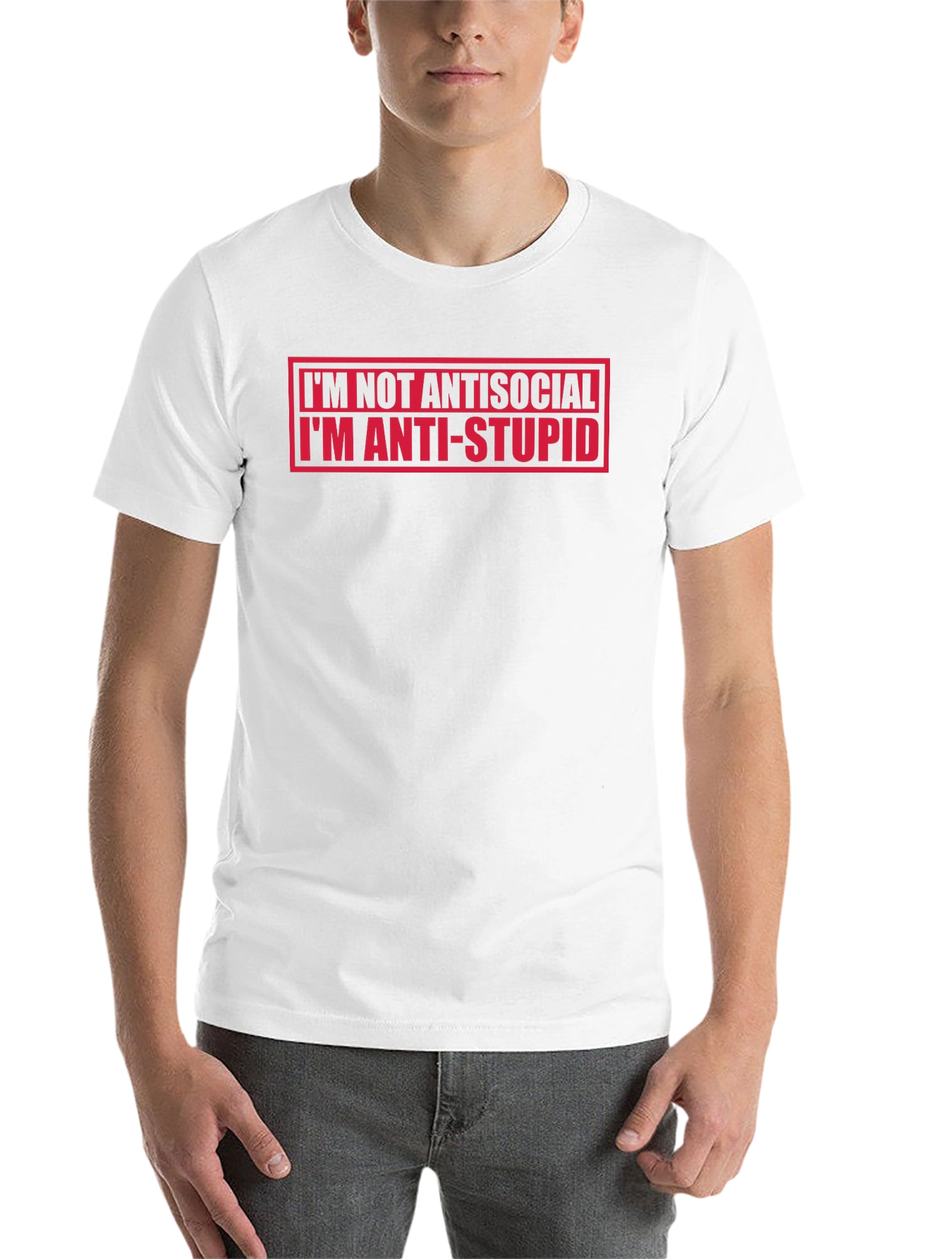 Black Anti-Stupid Statement Black T-Shirt view 14