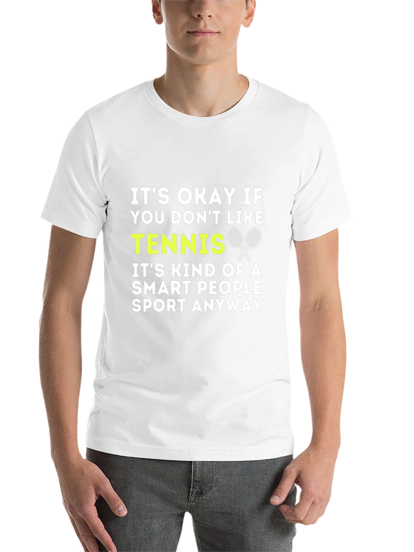 Black Funny Tennis Smart People Graphic T-Shirt view 14