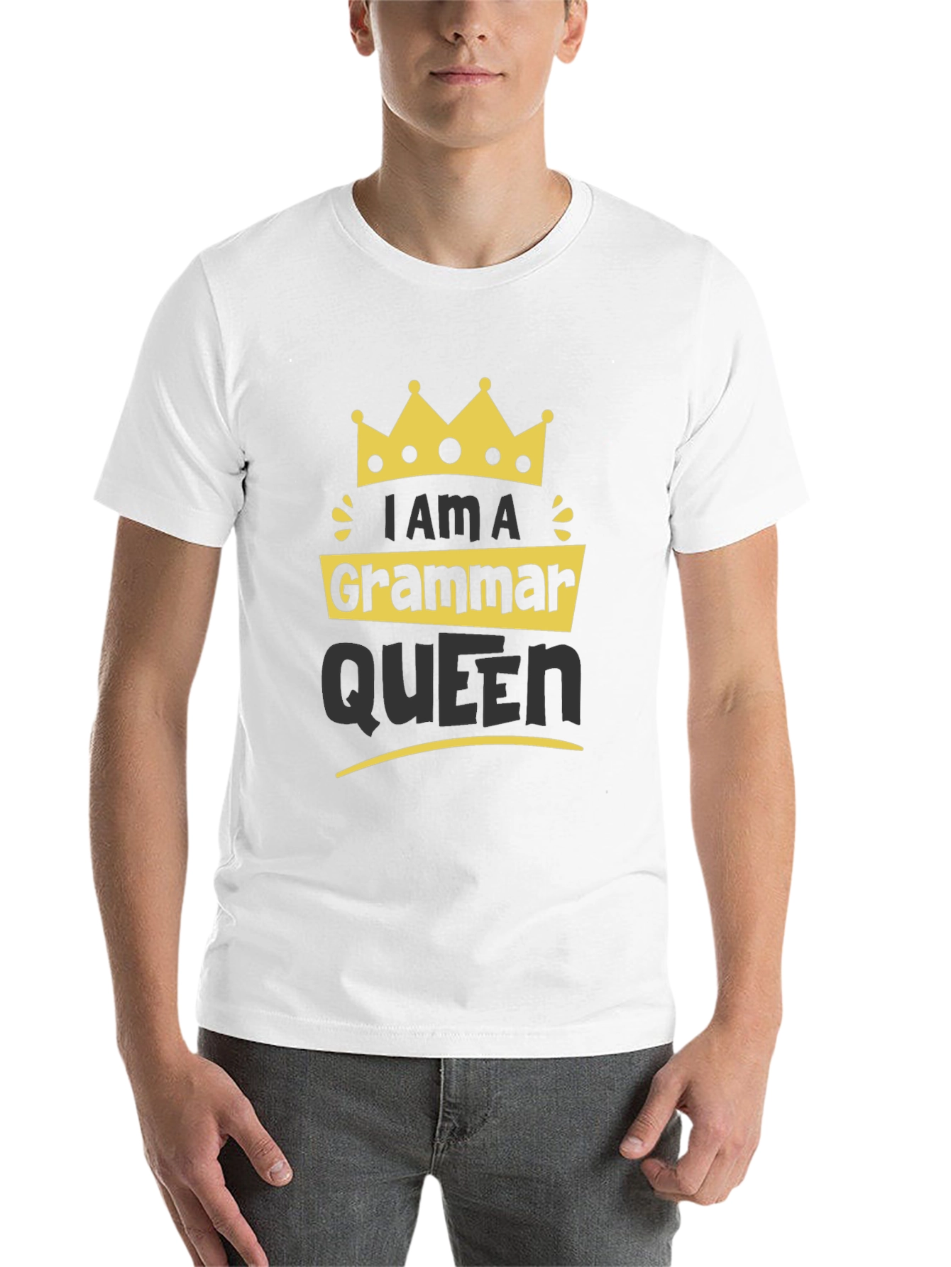 Black Grammar Queen T-Shirt - Funny Novelty Tee view 14