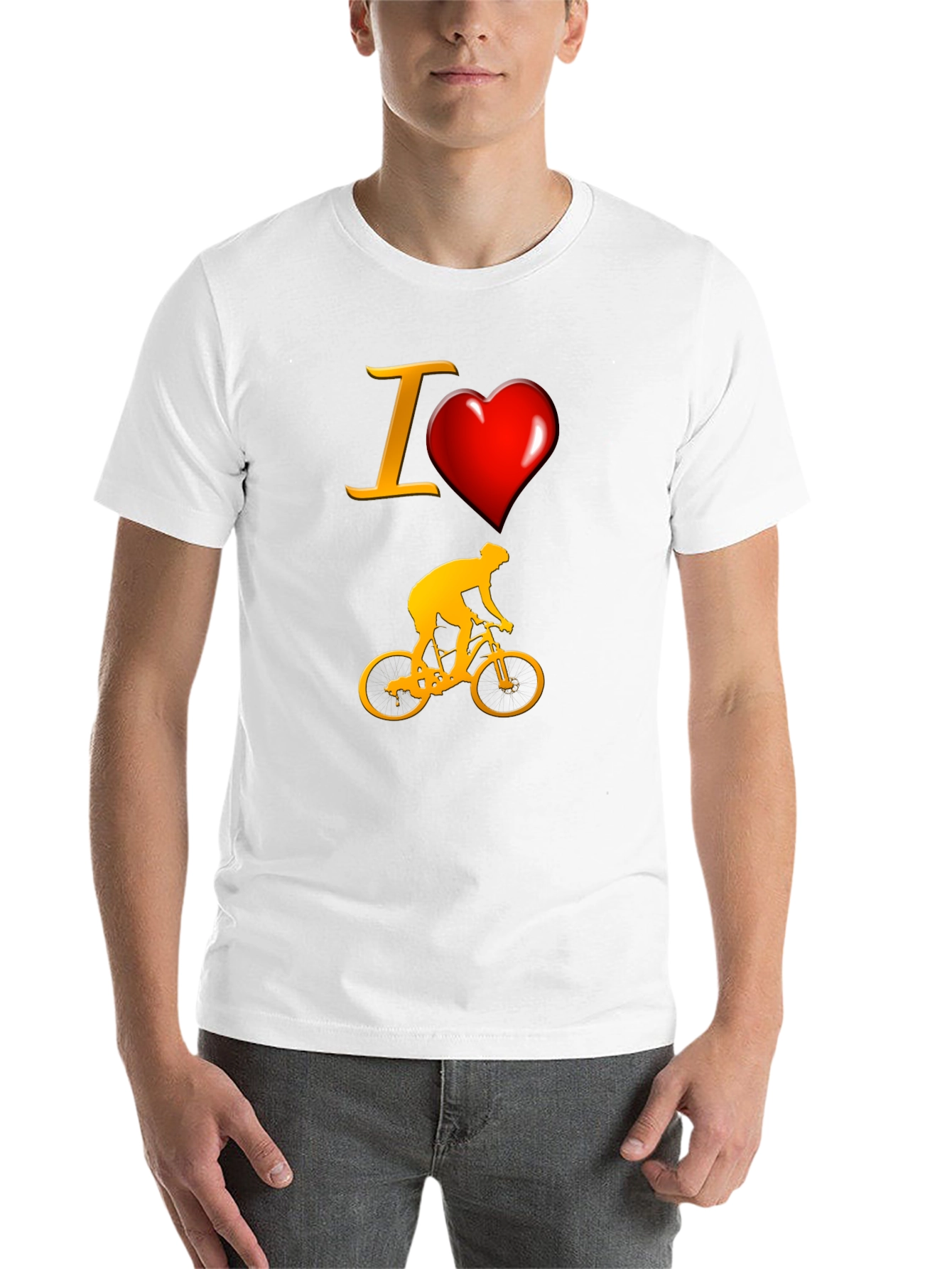 Black I Love Biking T-Shirt - Sporty Cyclist Tee view 14