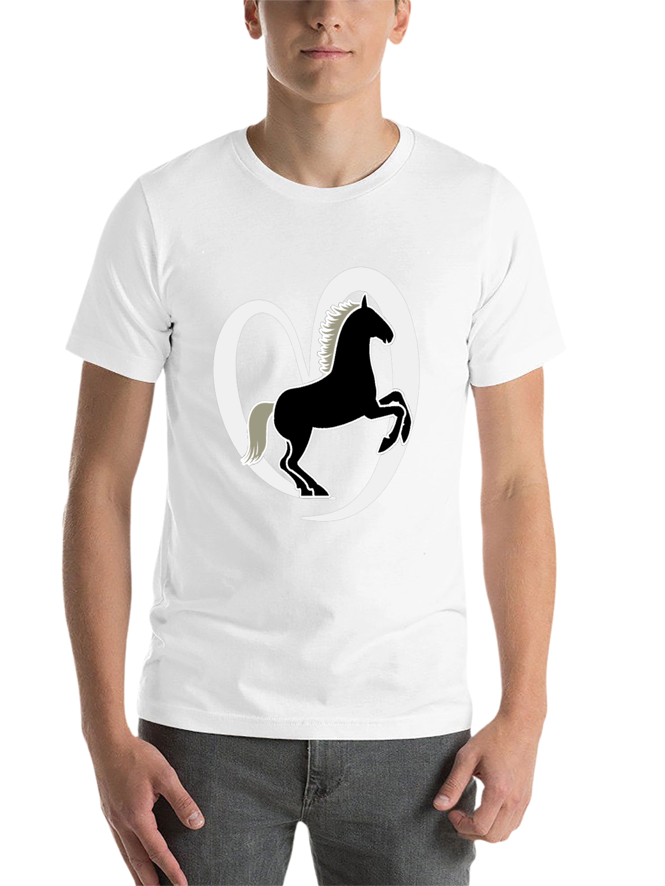 Black Horse Lover's Tee - Black Cotton Blend Shirt view 14