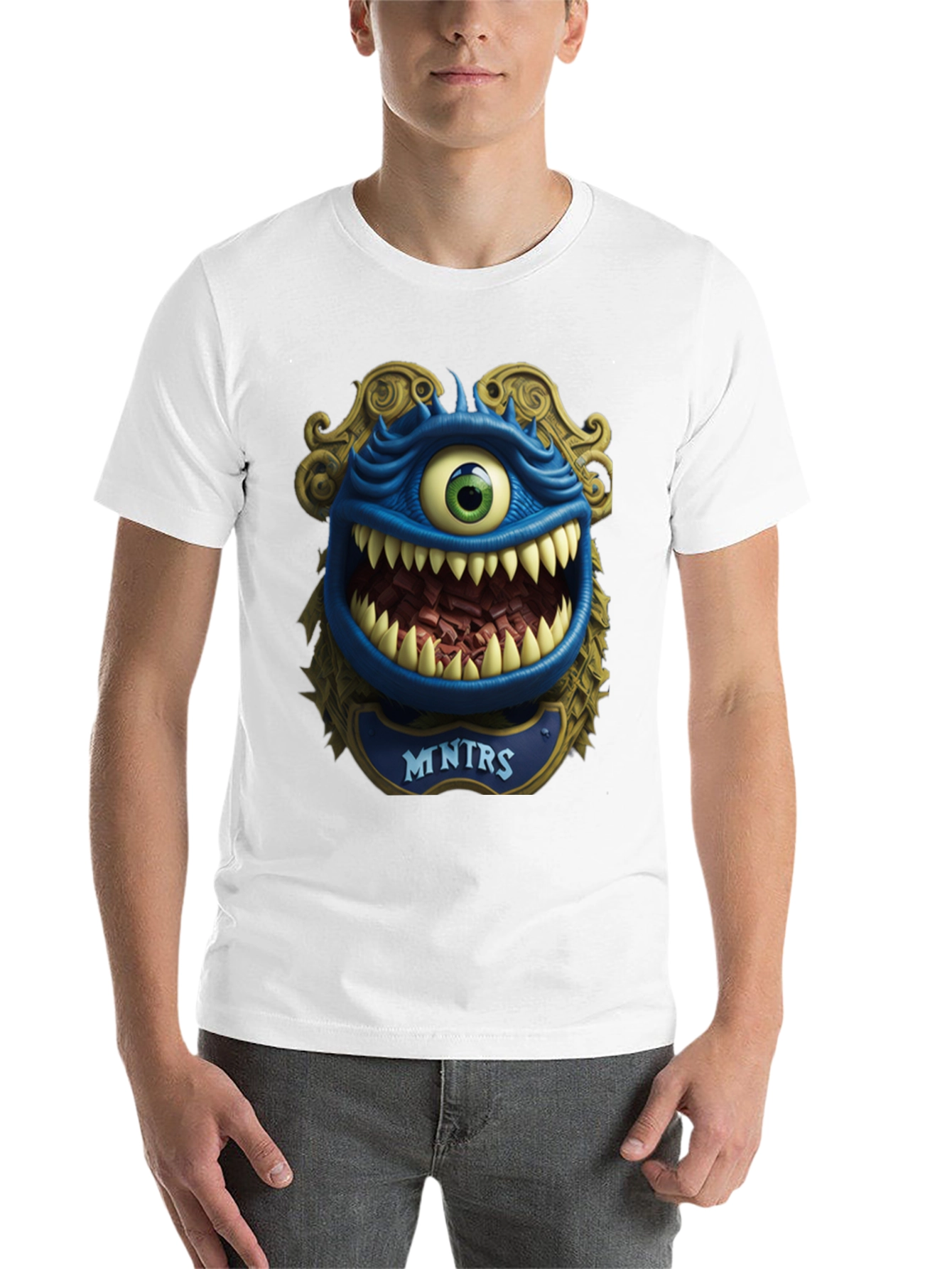 Black Monster Graphic T-Shirt: Mntrs Design view 14
