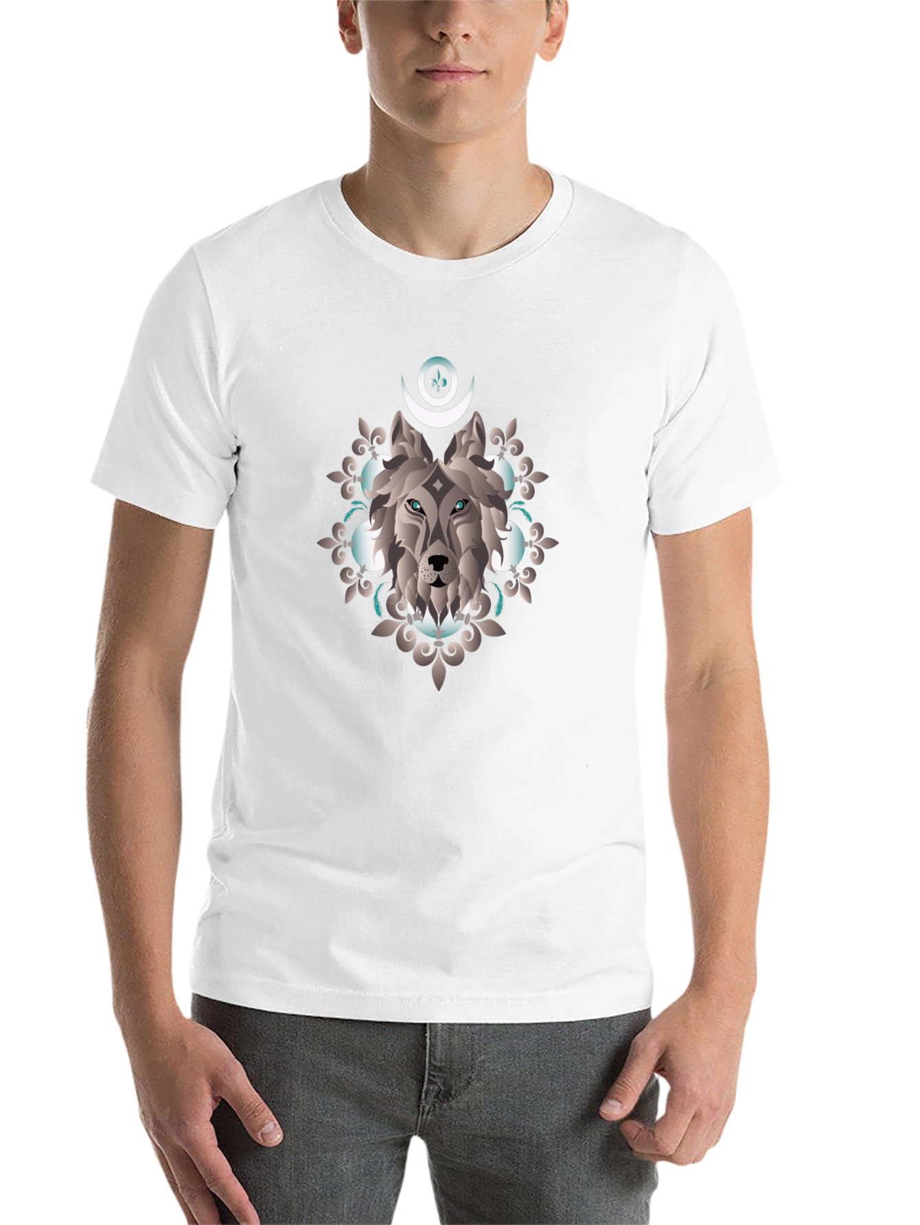Black Mystic Wolf Graphic T-Shirt - Black view 14
