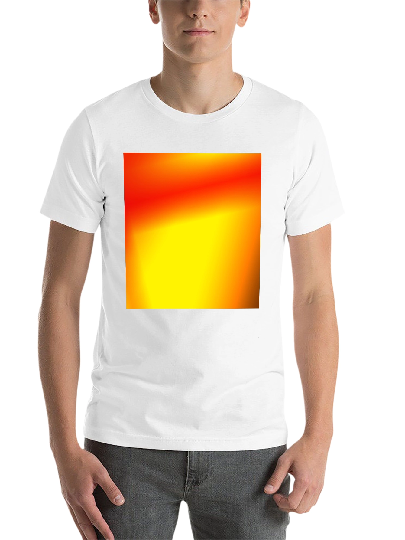 Black Bold Black T-Shirt with Abstract Gradient Design view 14