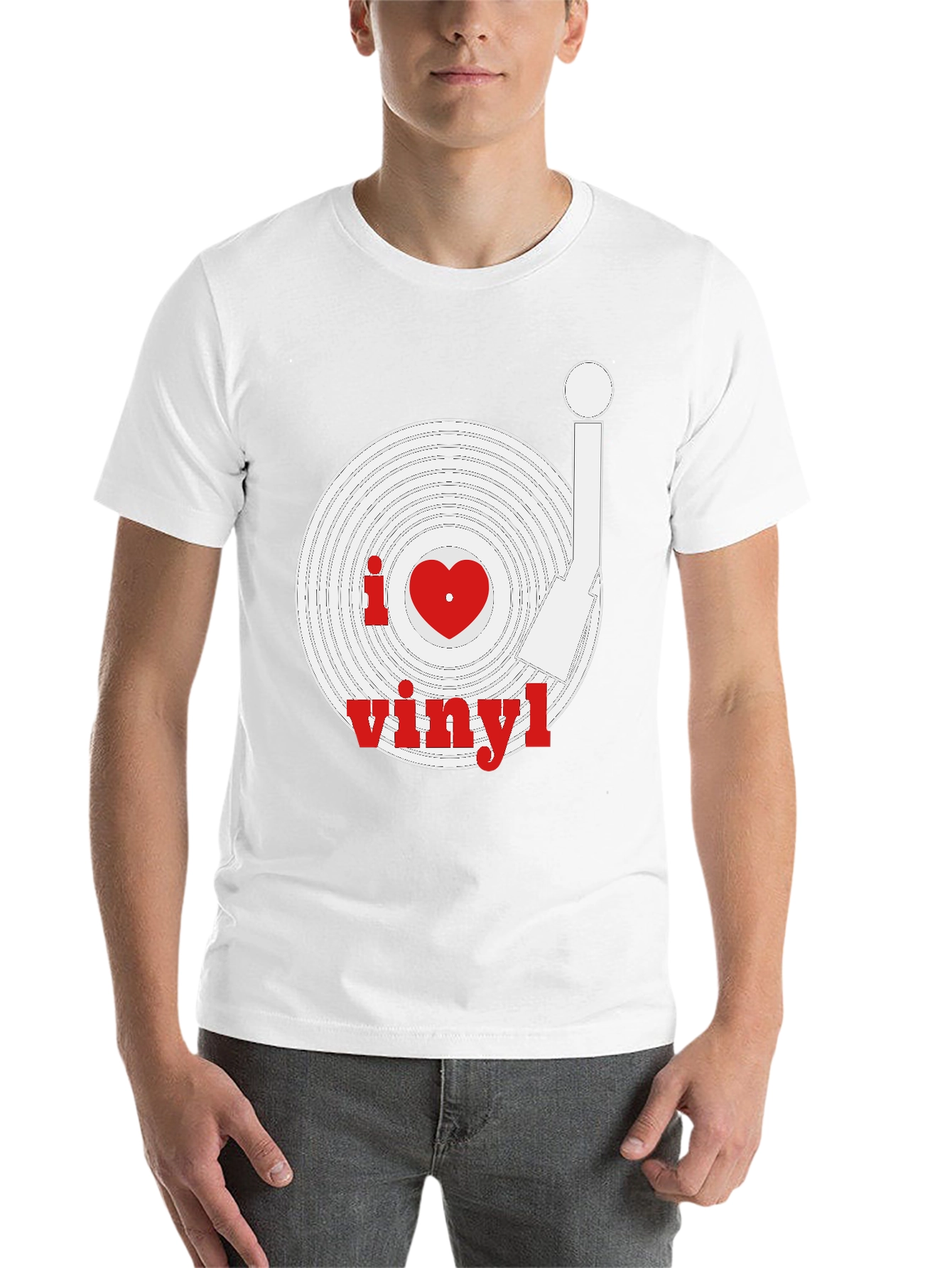 Black I Heart Vinyl Record Black T-Shirt view 14