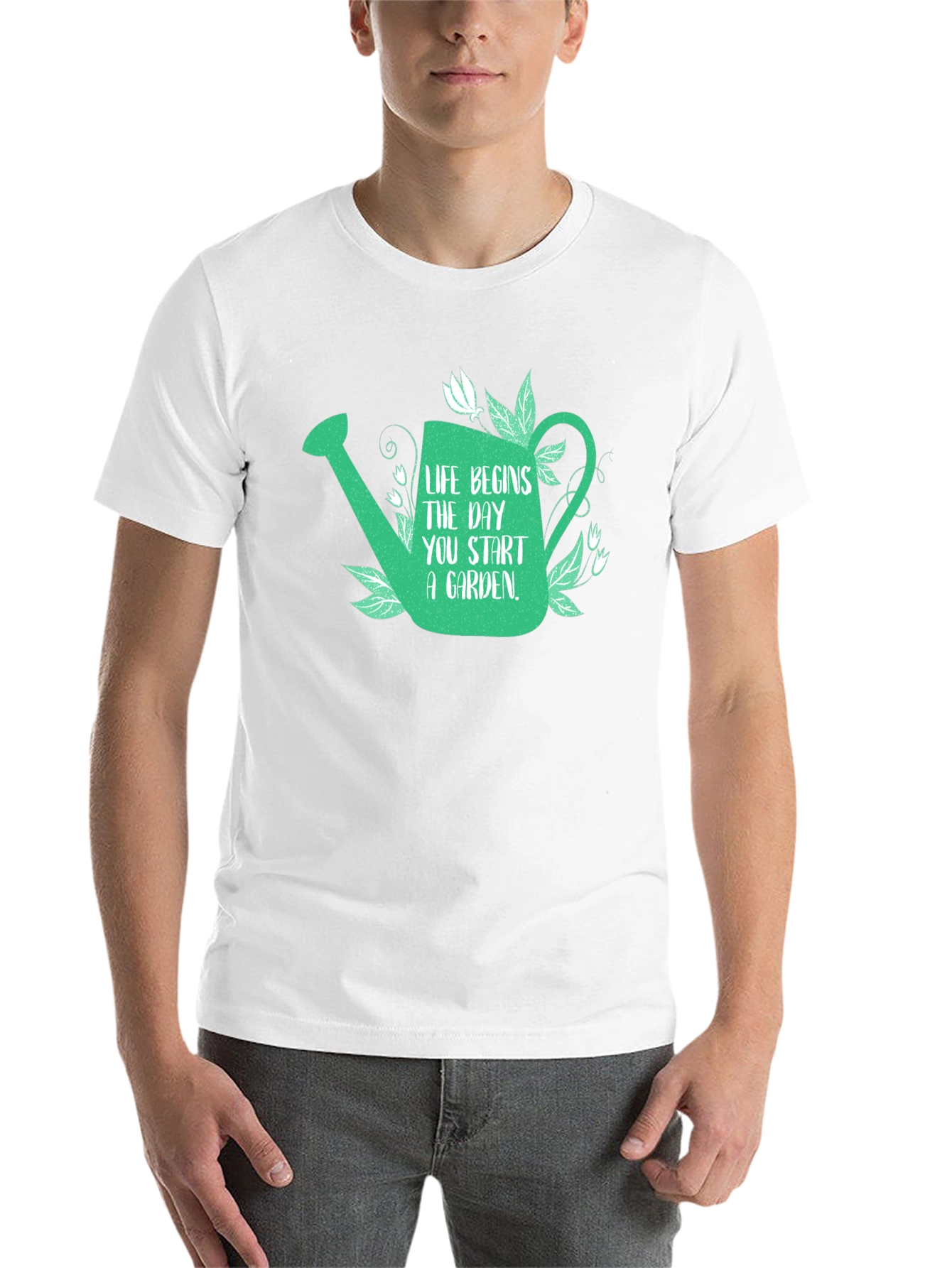 Black Gardening T-Shirt - Life Begins In the Garden view 14