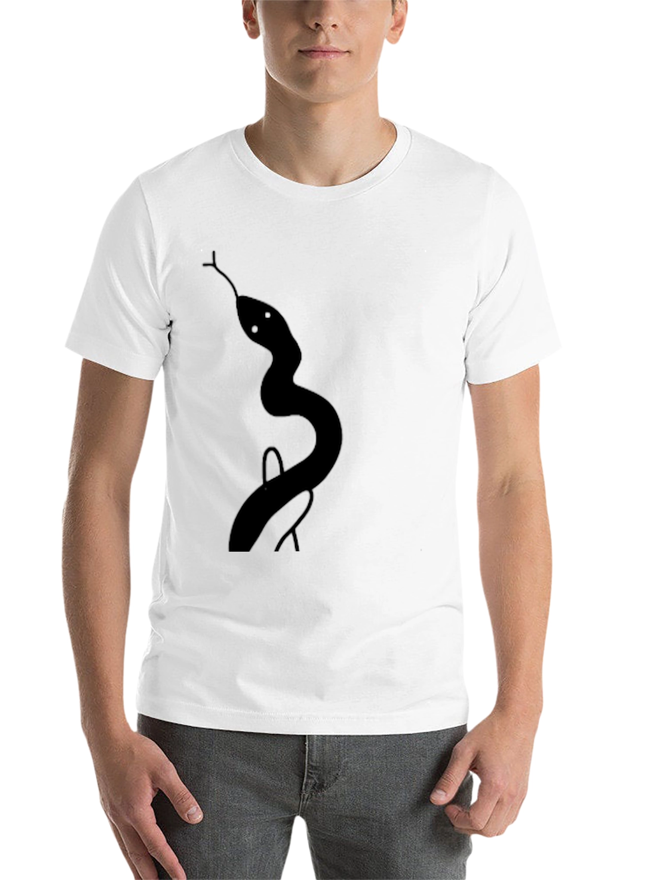 Black Men's Black Snake Graphic Tee - Casual Style view 14