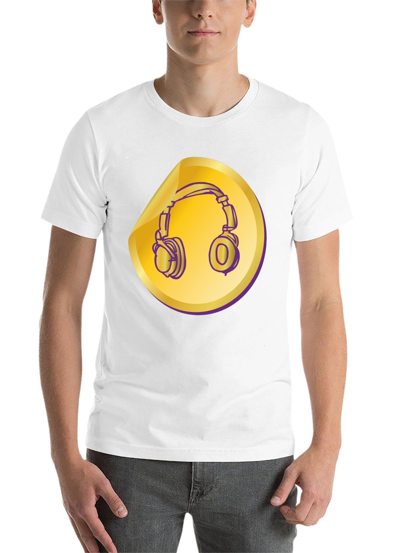 Black Headphones Graphic Tee - Music Lover Shirt view 14
