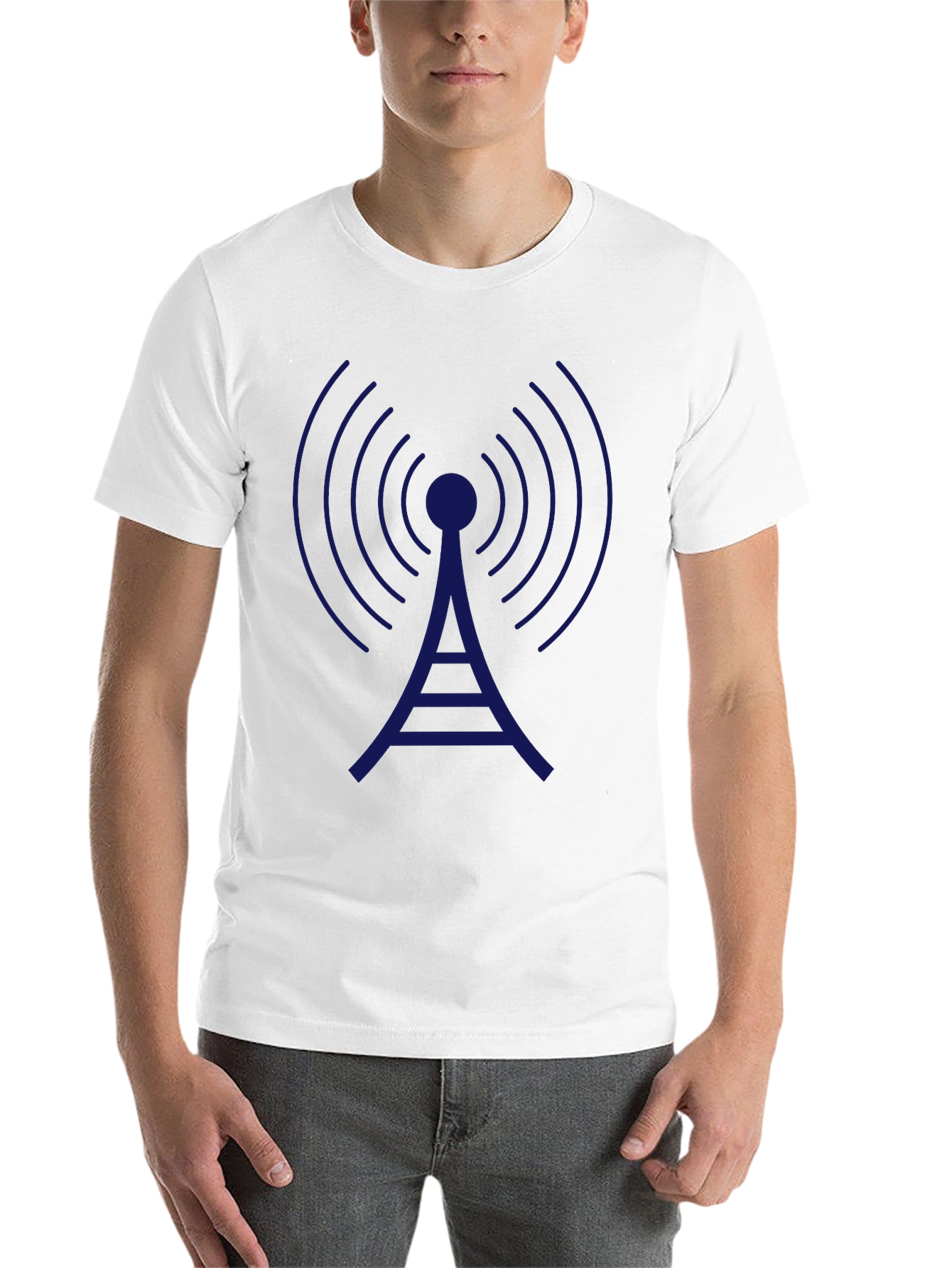 Black Radio Tower Graphic Tee - Classic Black T-Shirt view 14