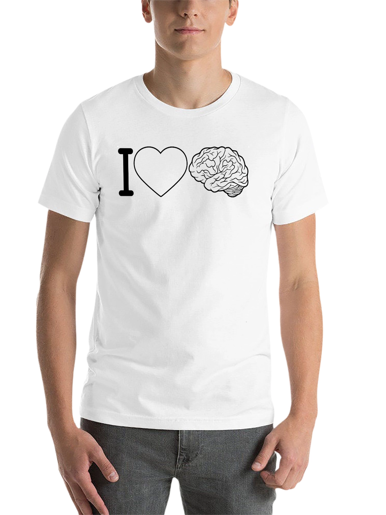 Black I Heart Brains Graphic Tee - Smart & Stylish view 14
