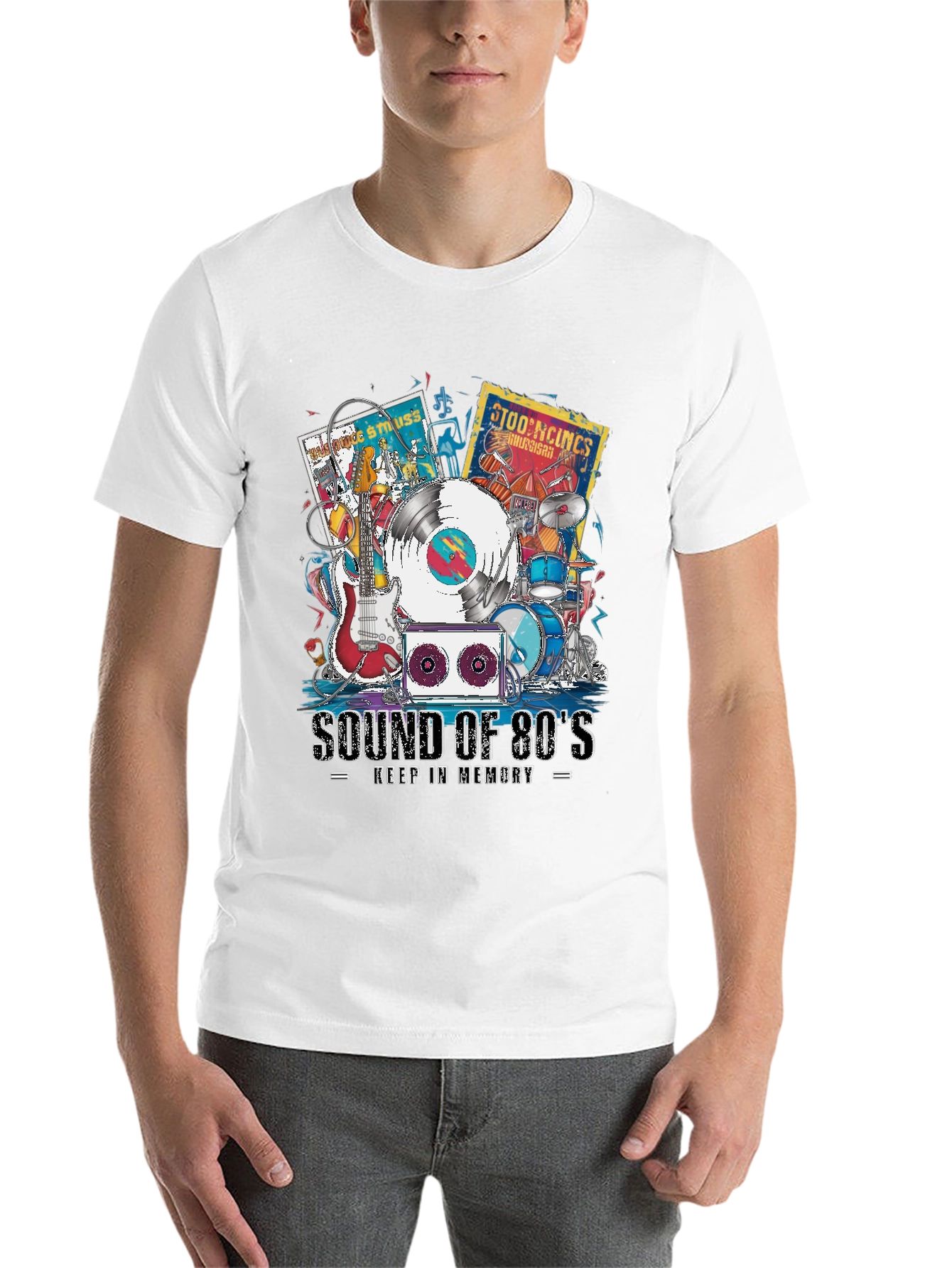 Black Sound of 80's Music T-Shirt view 14
