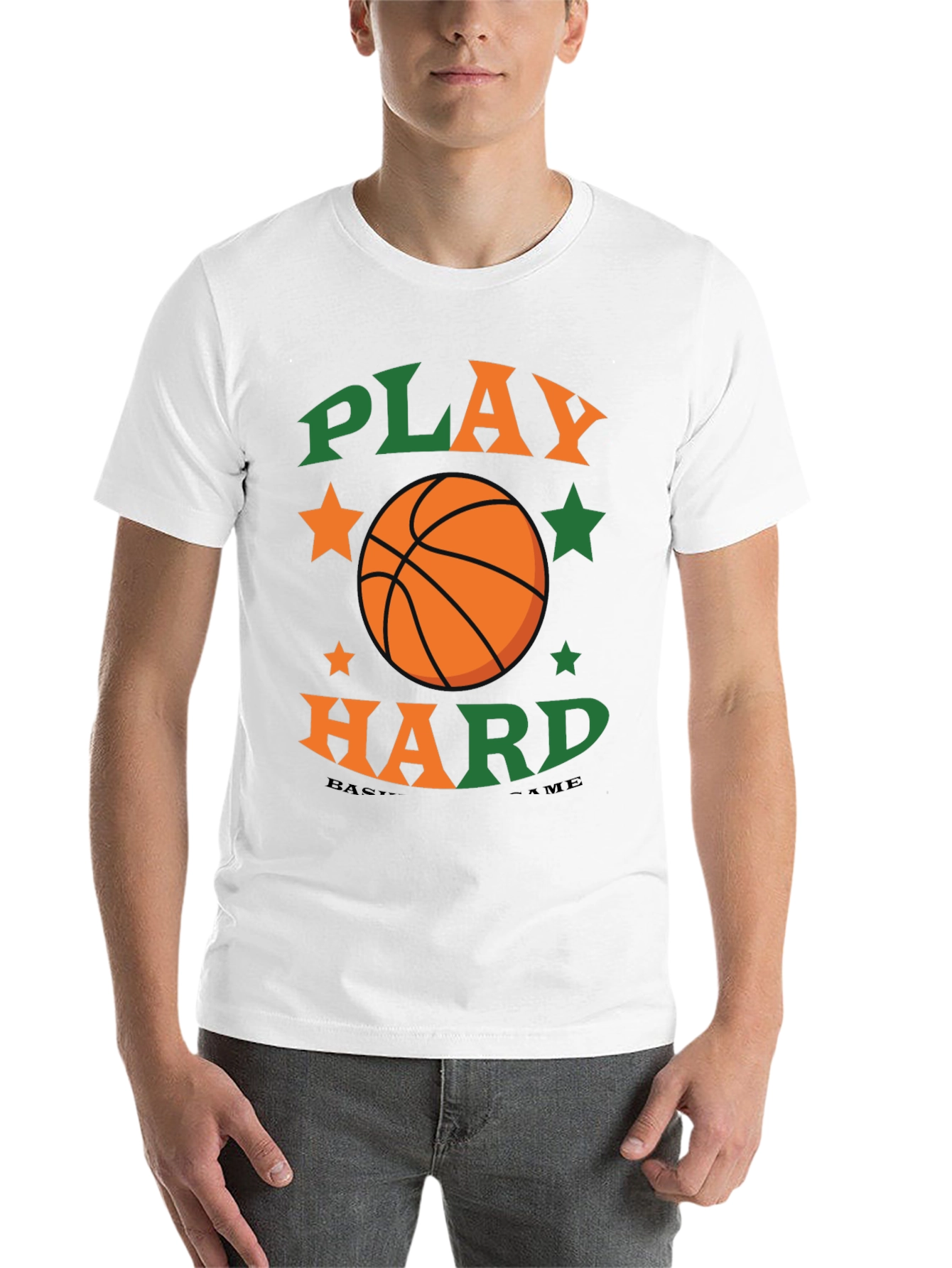 Black Play Hard Basketball Graphic Tee view 14