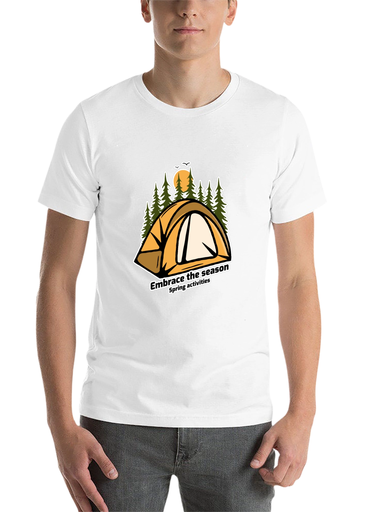Black Embrace the Season Camping T-Shirt view 14