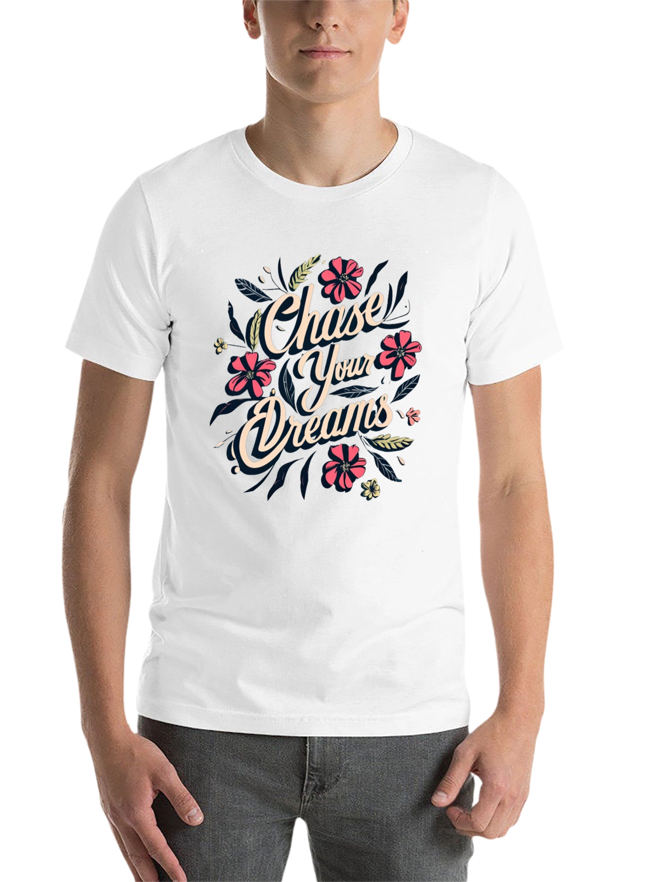 Black Chase Your Dreams Graphic Print T-Shirt view 14