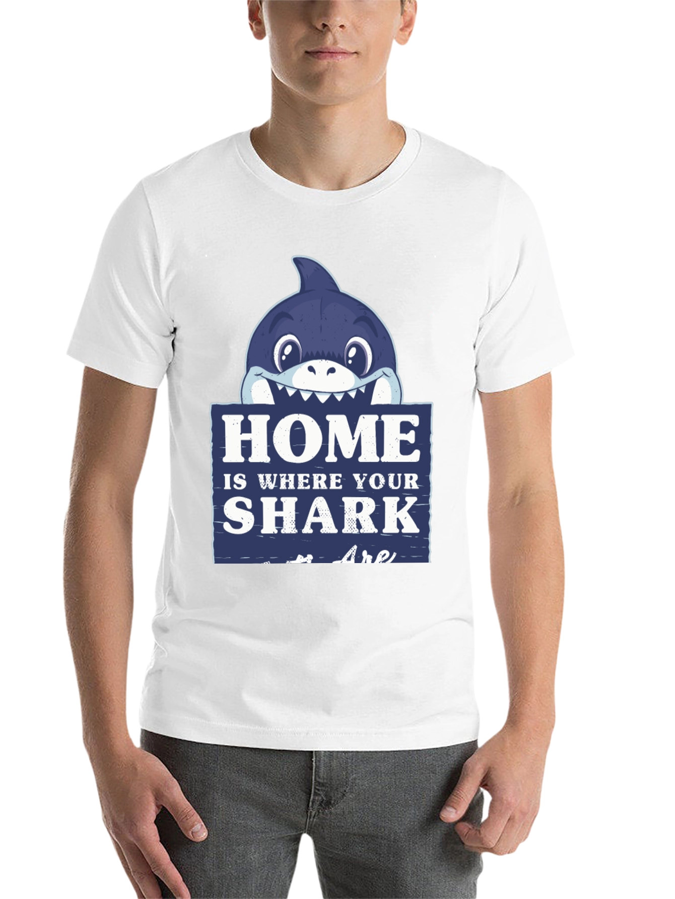Black Home is Where Your Sharks Are T-Shirt view 14