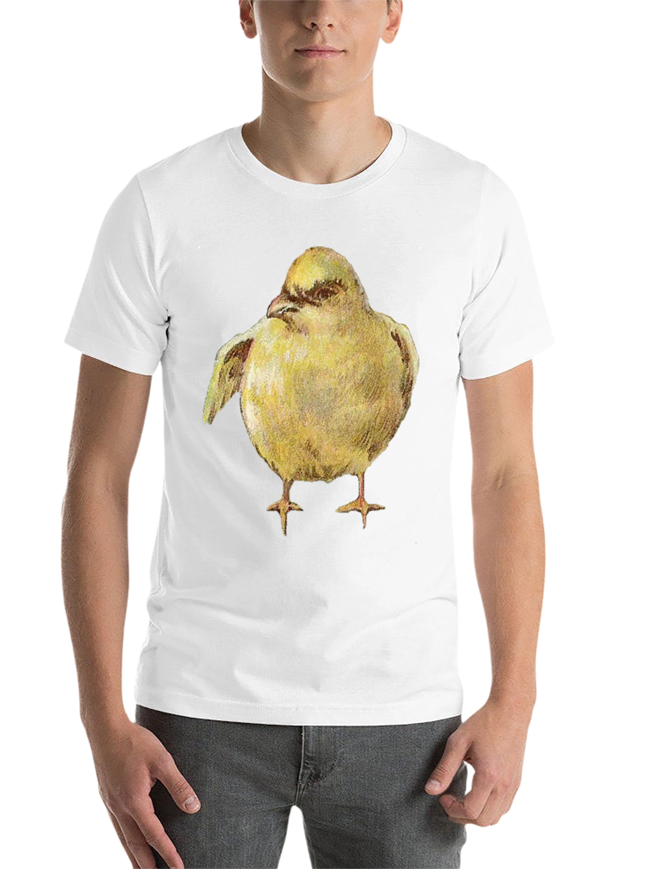 Black Yellow Bird Graphic Tee - Unisex Black T-Shirt view 14