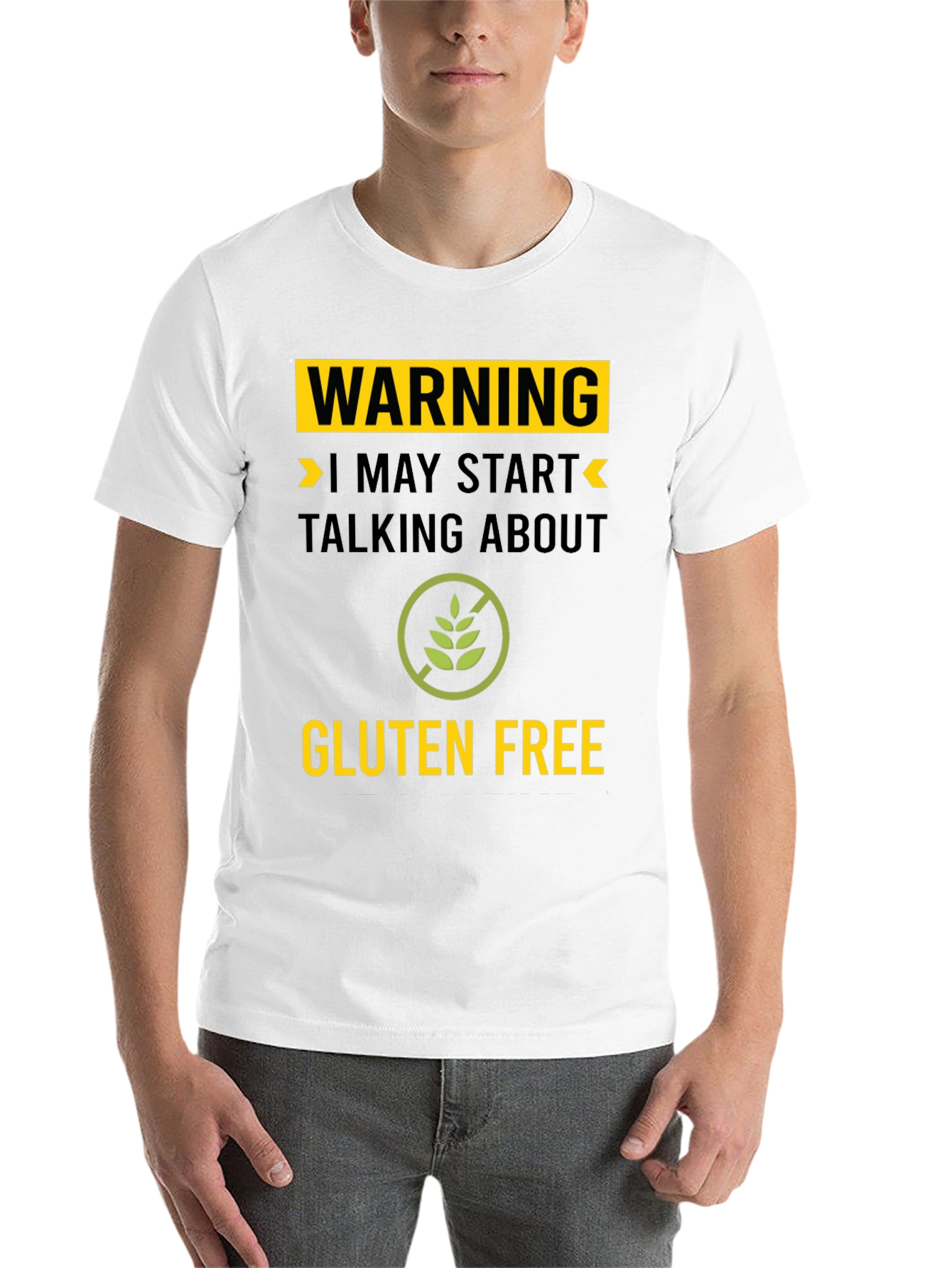 Black Warning Gluten Free T-Shirt - Talk About Gluten Free! view 14