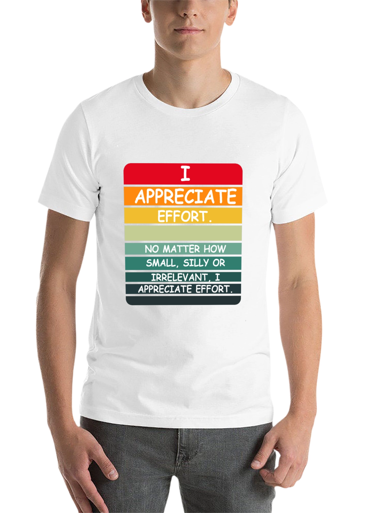 Black I Appreciate Effort Graphic Tee view 14