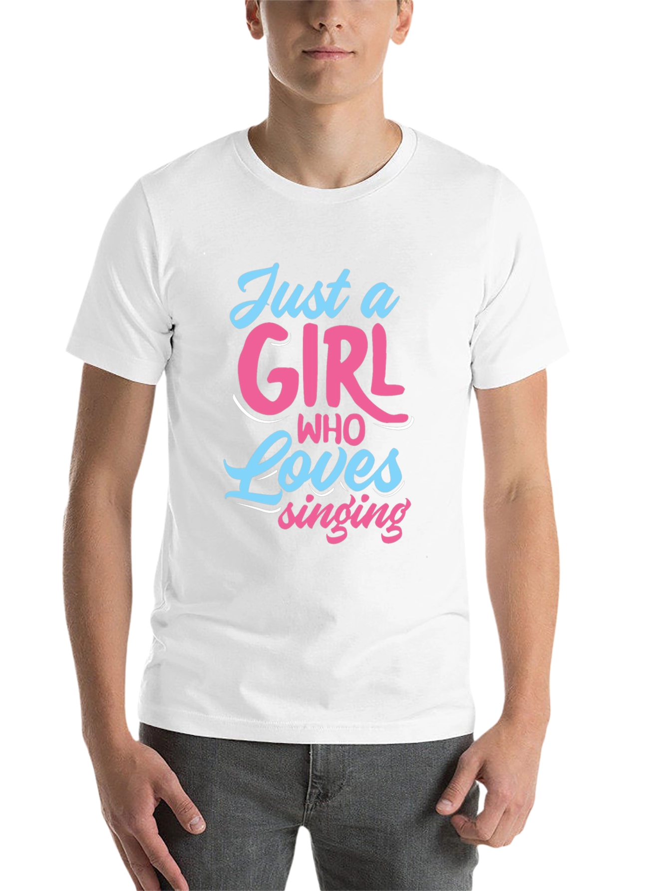 Black Just A Girl Who Loves Singing Black T-Shirt view 14