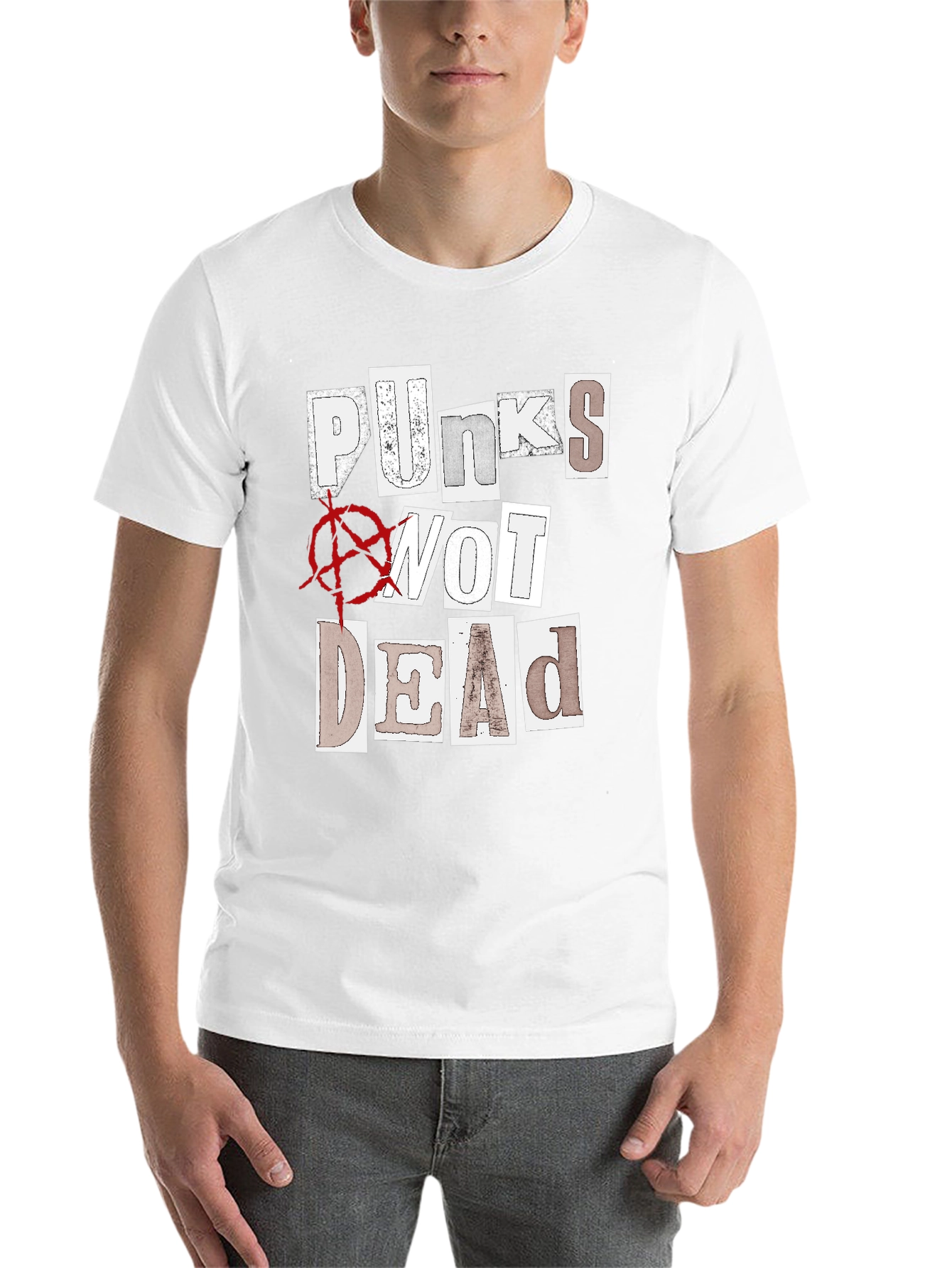 Black Punks Not Dead Graphic T-Shirt - Black view 14