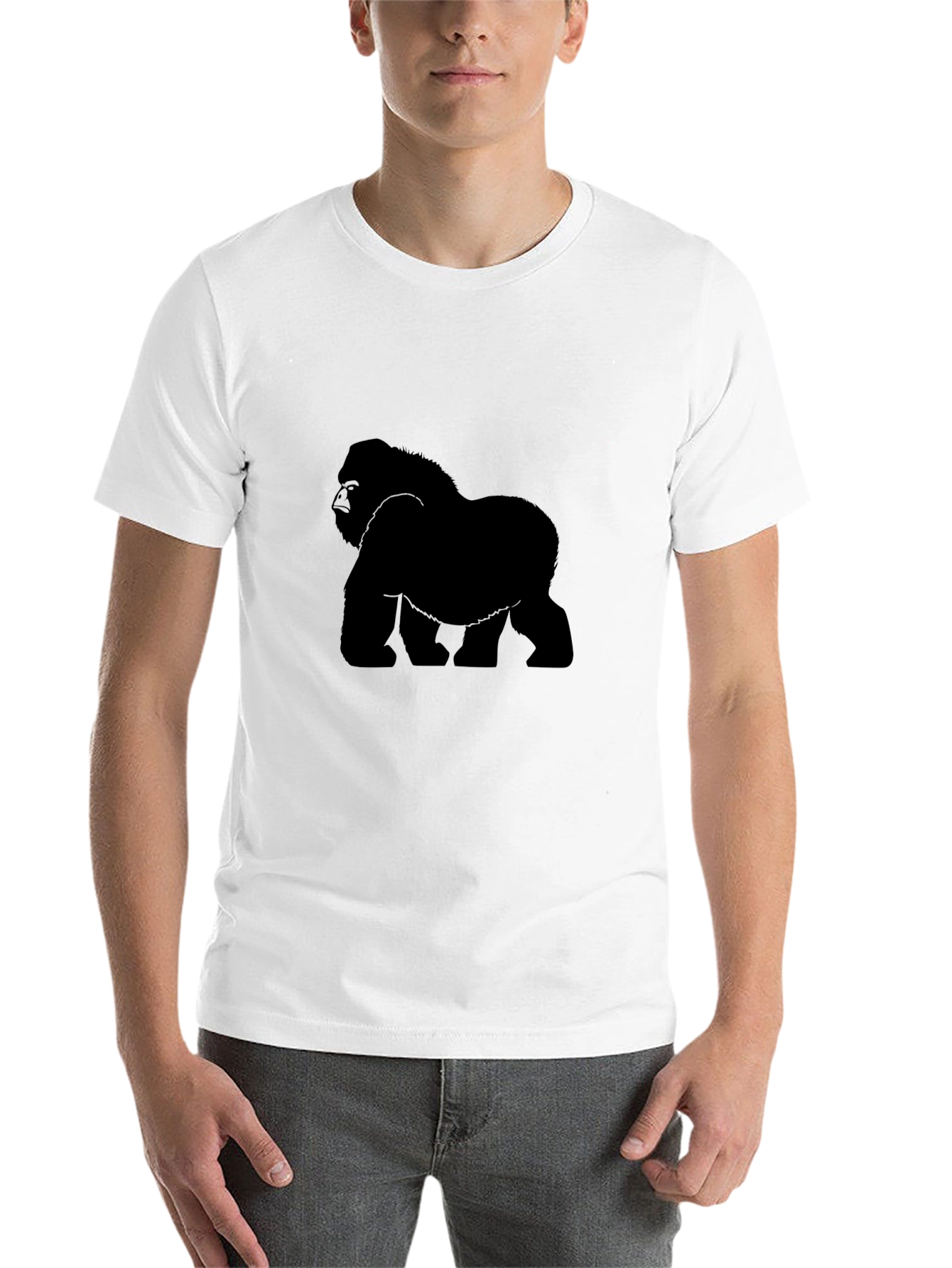 Black Gorilla Graphic T-Shirt - Black Crew Neck view 14