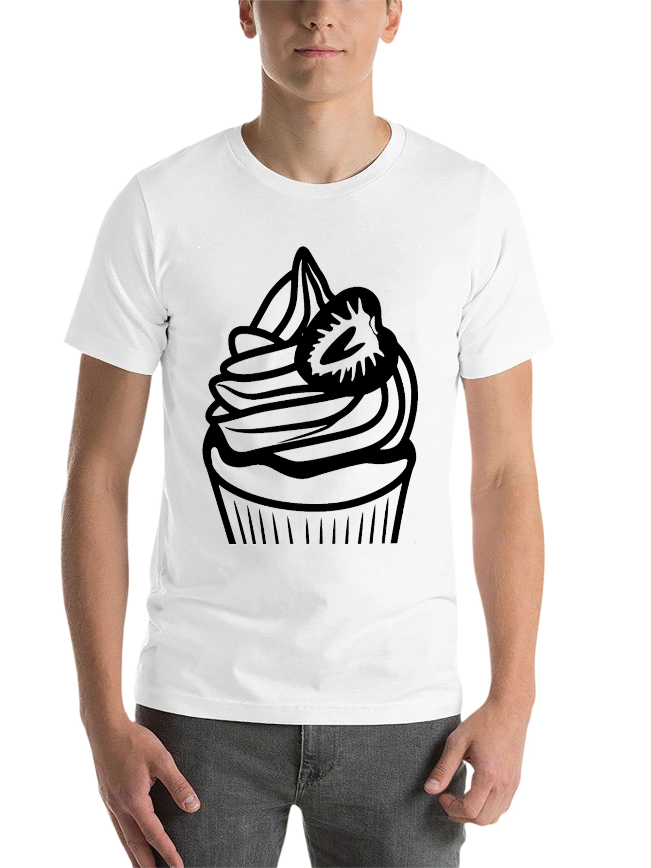 Black Cupcake Graphic Black T-Shirt view 14