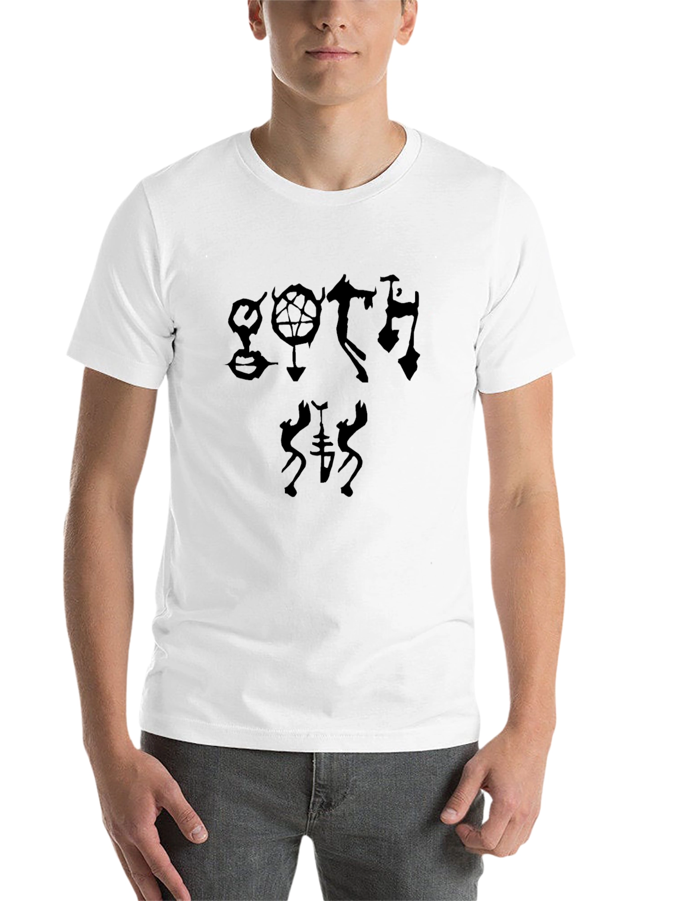 Black Gothic Symbol T-Shirt - Dark Aesthetic Tee view 14