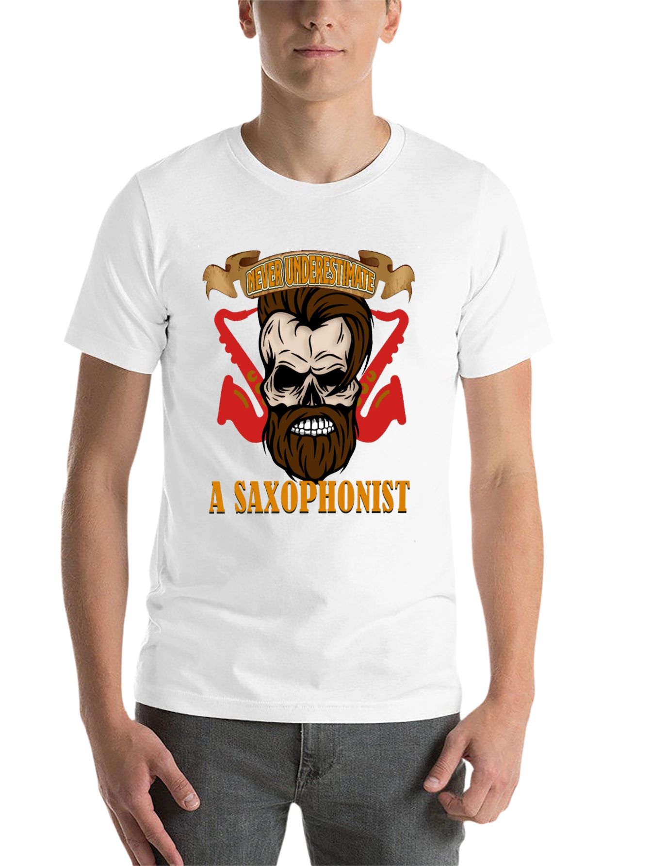 Black Never Underestimate a Saxophonist T-Shirt view 14