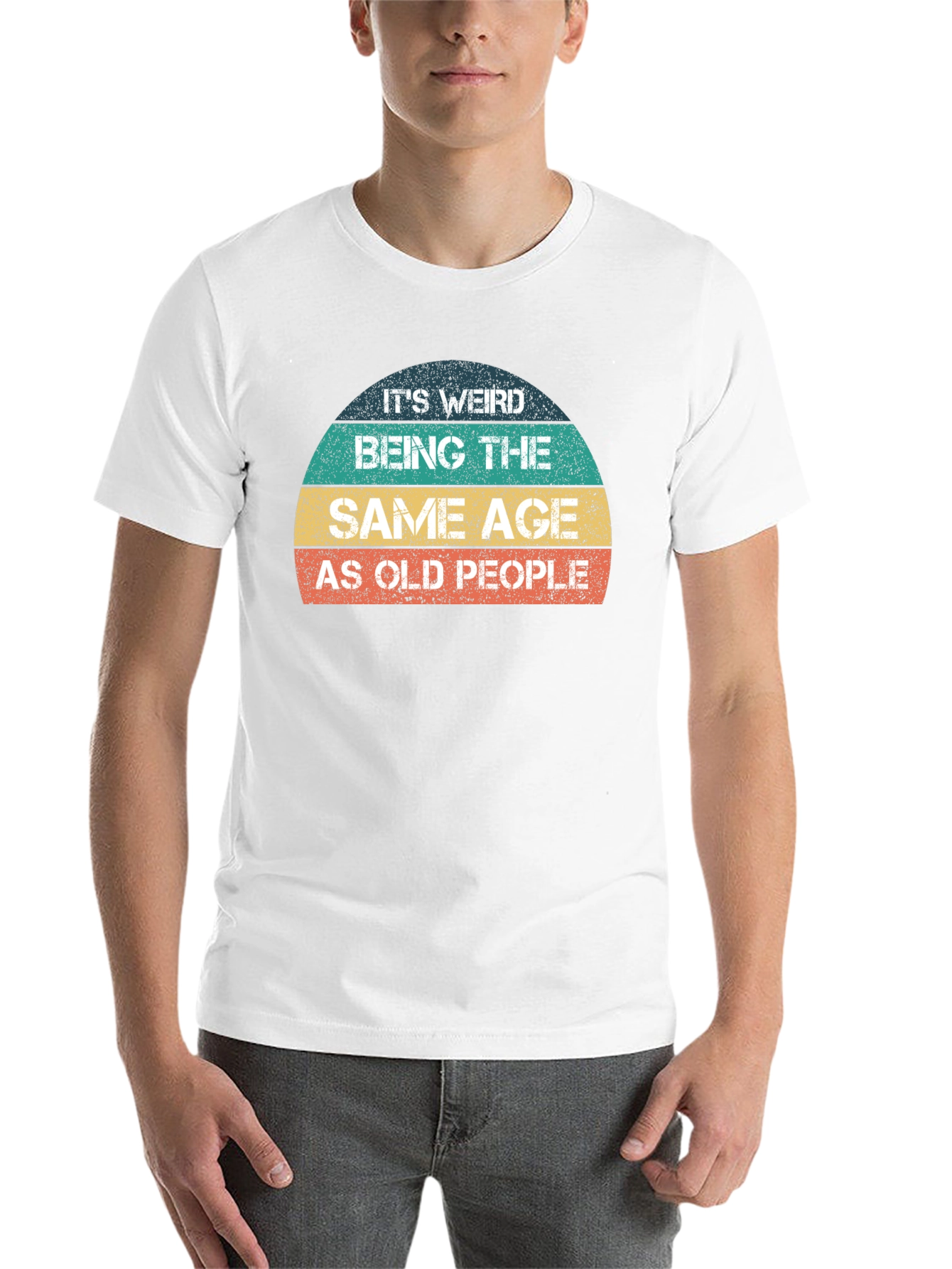 Black Funny 'Same Age As Old People' Graphic T-Shirt view 14
