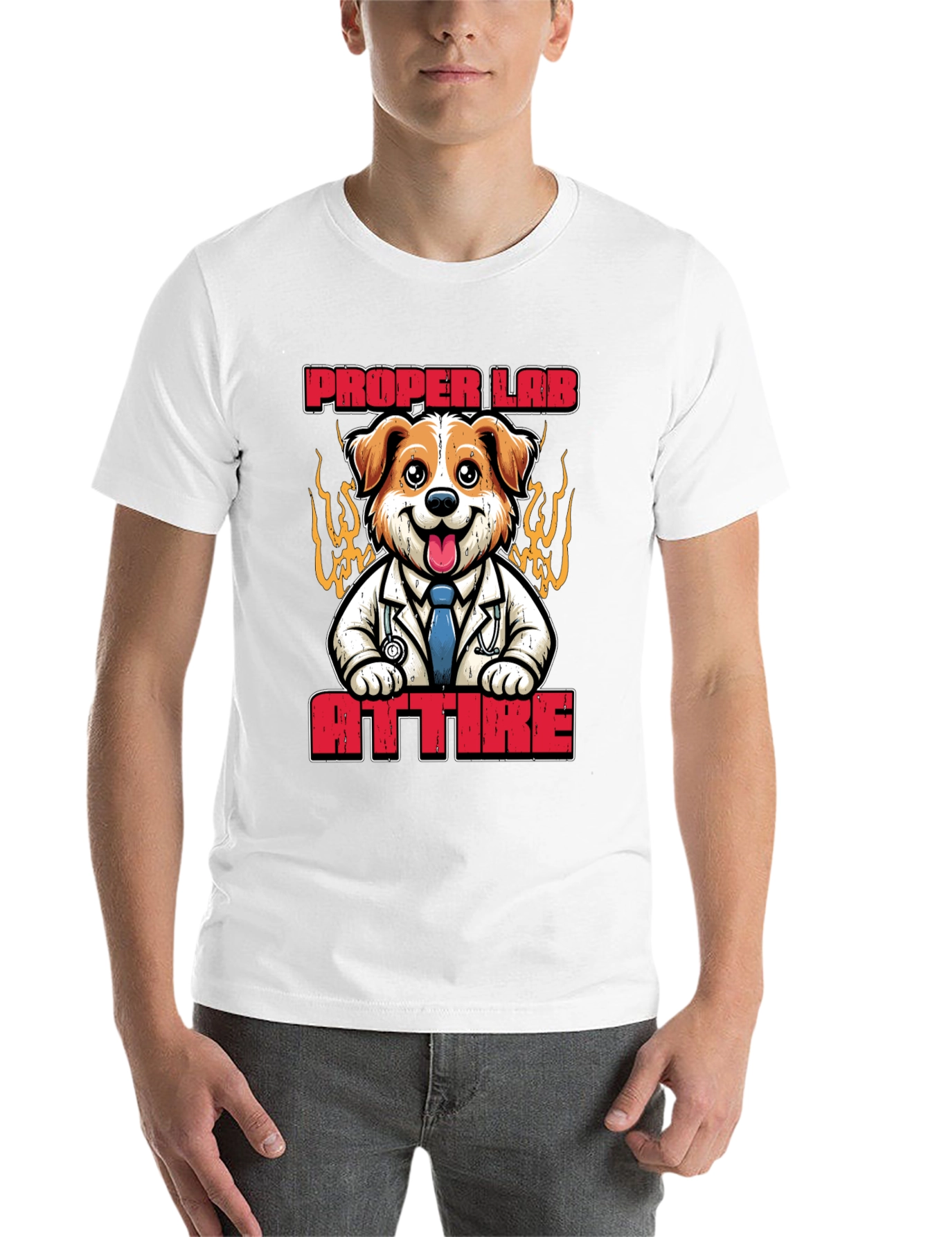 Black Proper Lab Attire T-Shirt: Dog Doctor Tee view 14