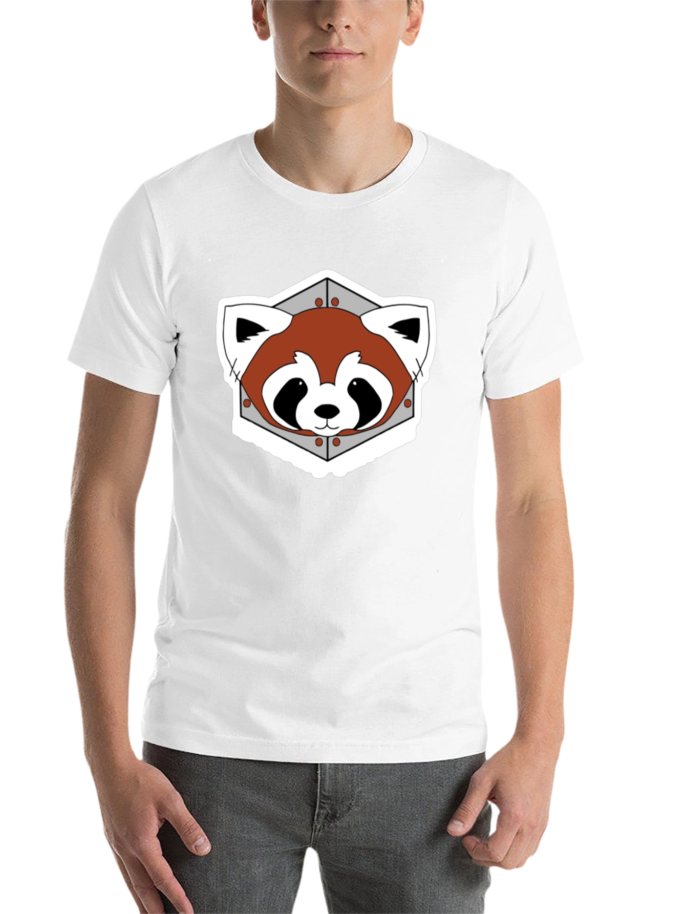 Black Red Panda Graphic Tee - Black Cotton Blend view 14