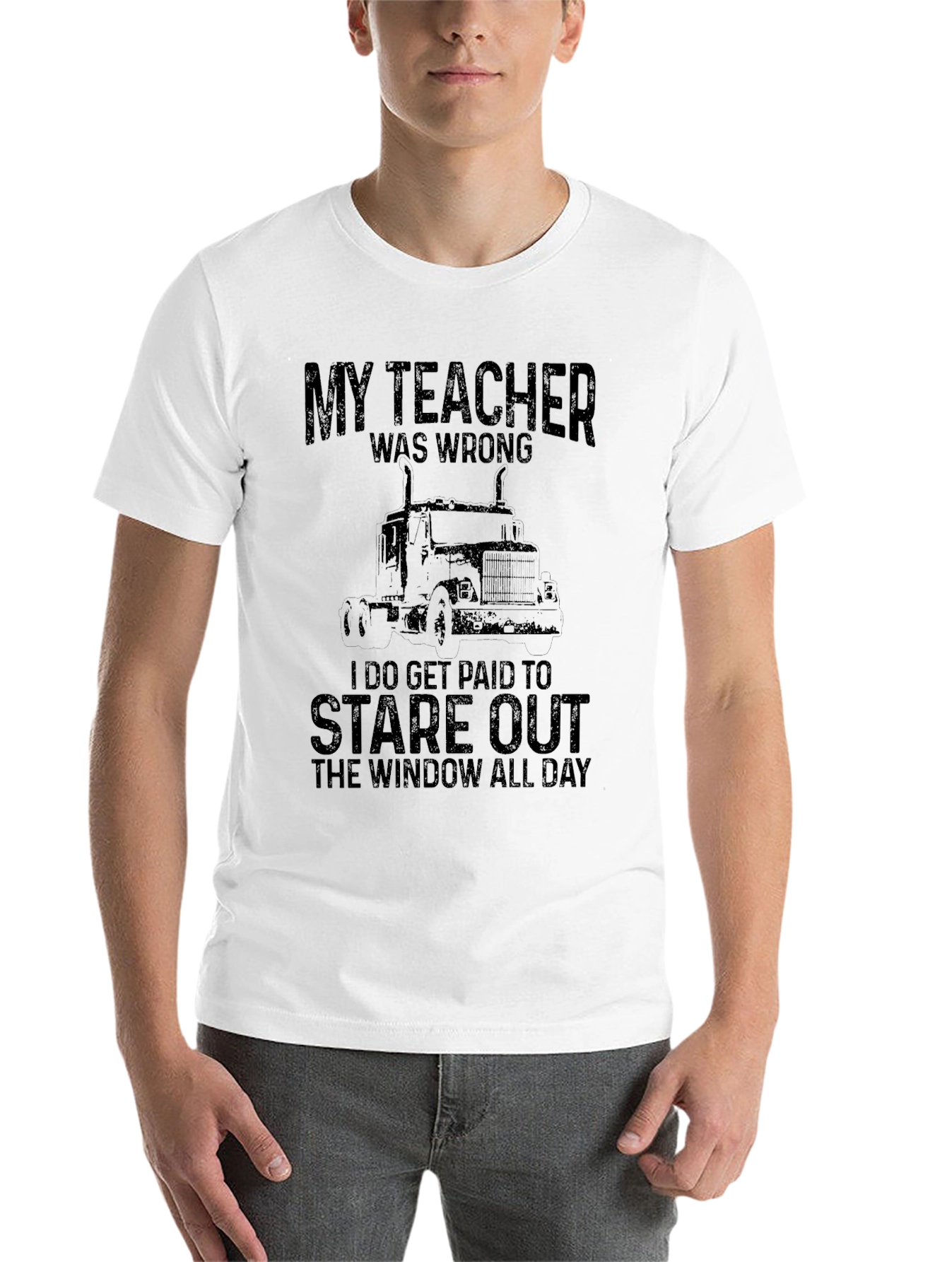 Black Trucker T-Shirt - My Teacher Was Wrong view 14