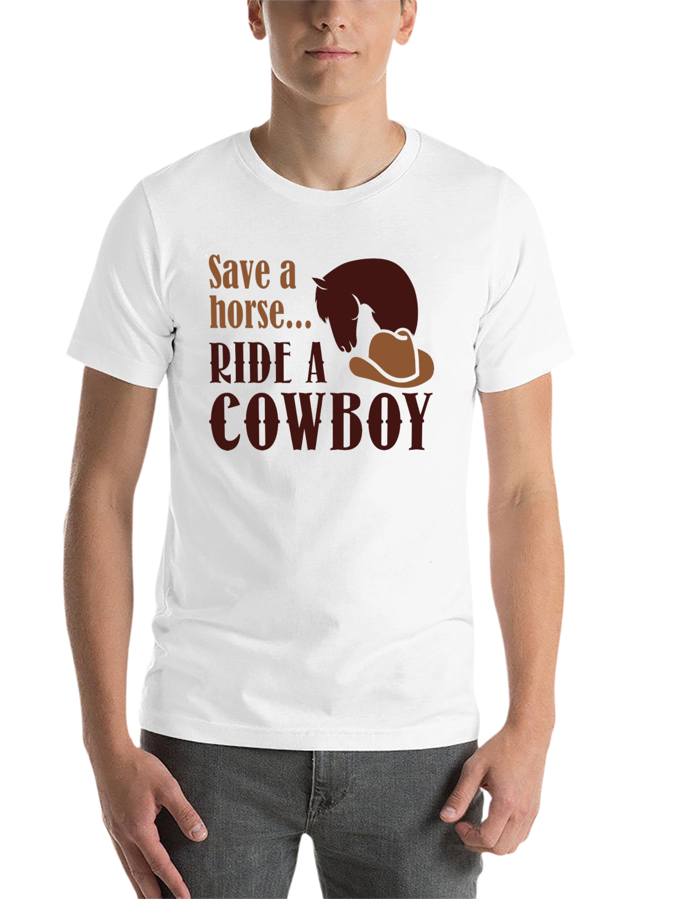 Black Save a Horse Ride a Cowboy Graphic Tee view 14