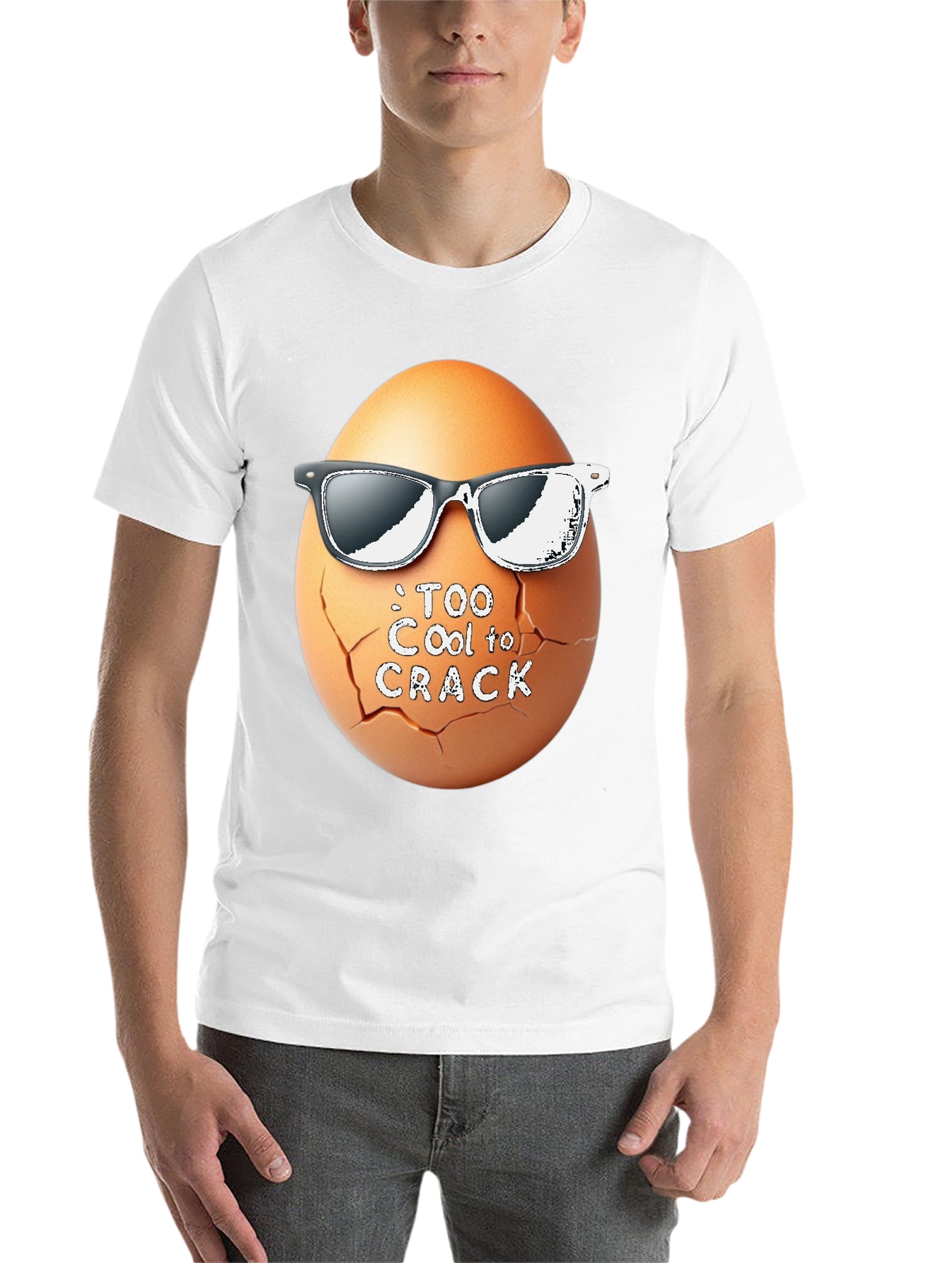 Black Too Cool To Crack T-Shirt Funny Egg with Shades view 14