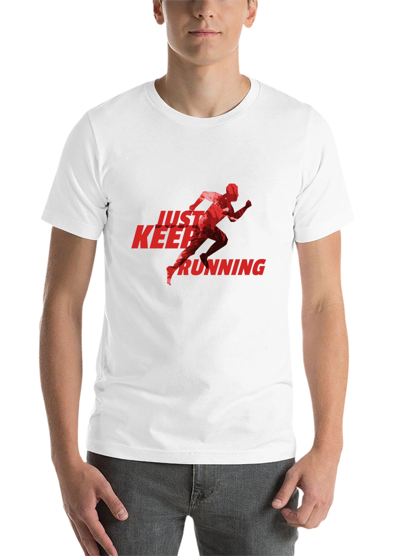 Black Just Keep Running Graphic Tee - Black view 14