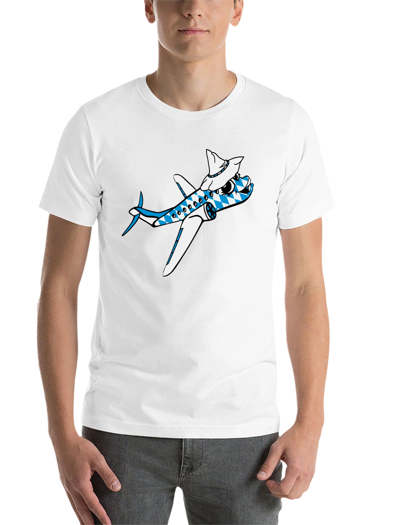 Black Cartoon Airplane Tee view 14