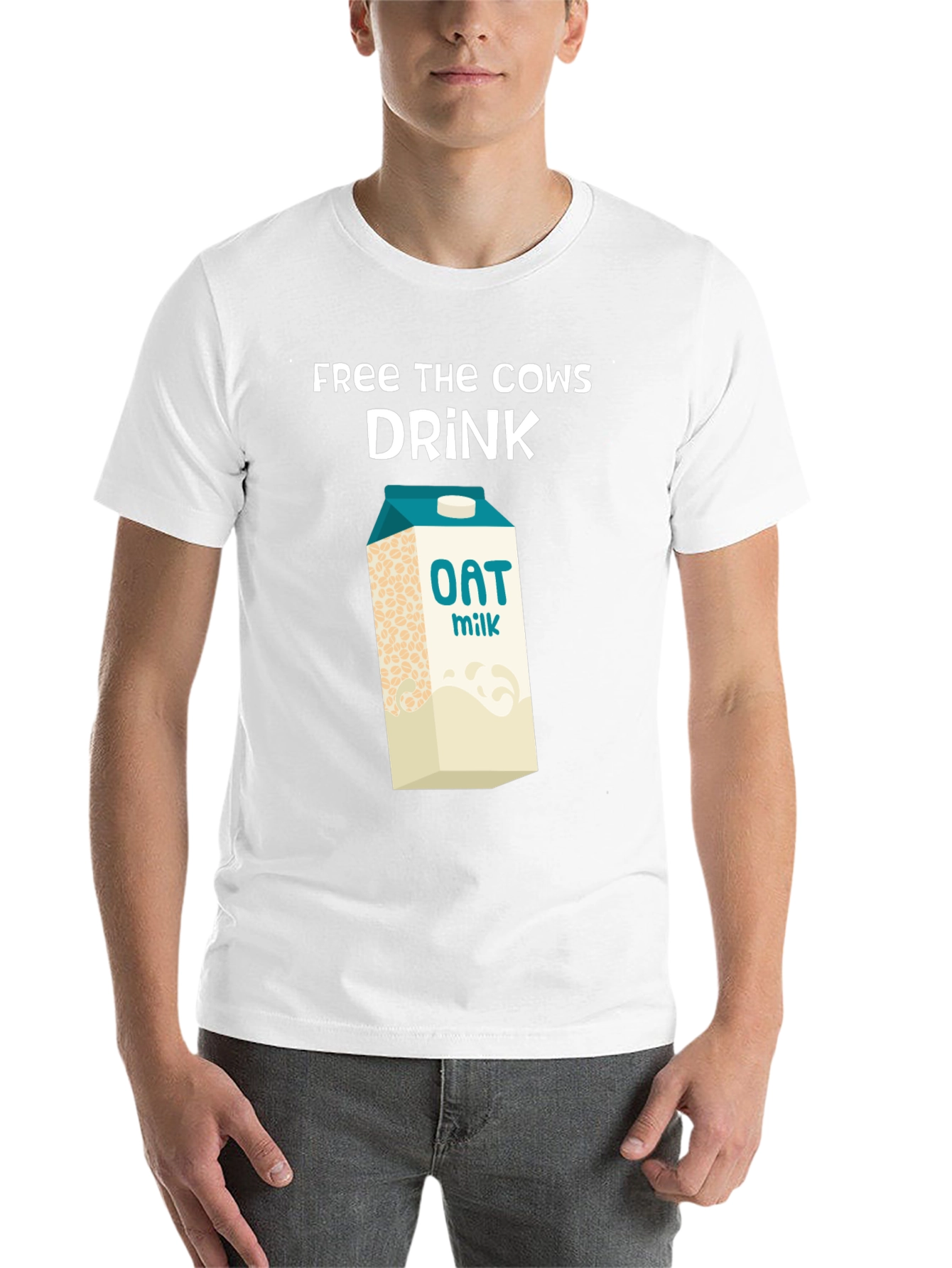 Free the Cows Drink Oat Milk T-Shirt - 14