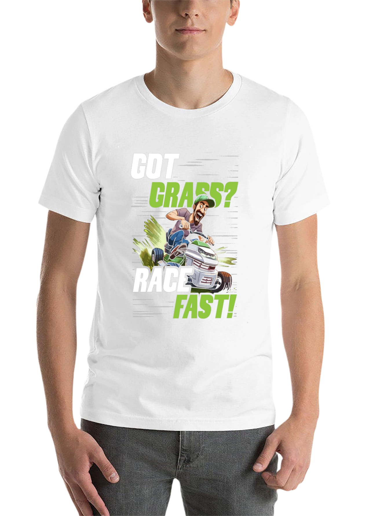 Black Got Grass? Funny Lawn Mower Racing T-Shirt view 14
